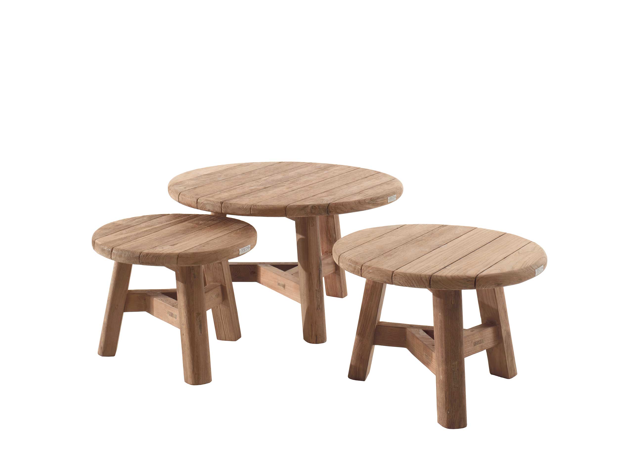 Table d'appoint extérieur Ferdau Ø80 - teck - Image 2