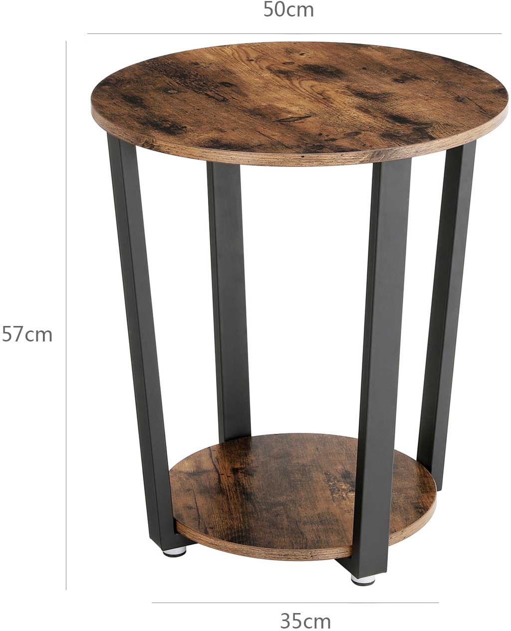 Table d'appoint Firas Ø50 - brun/noir - Image 3