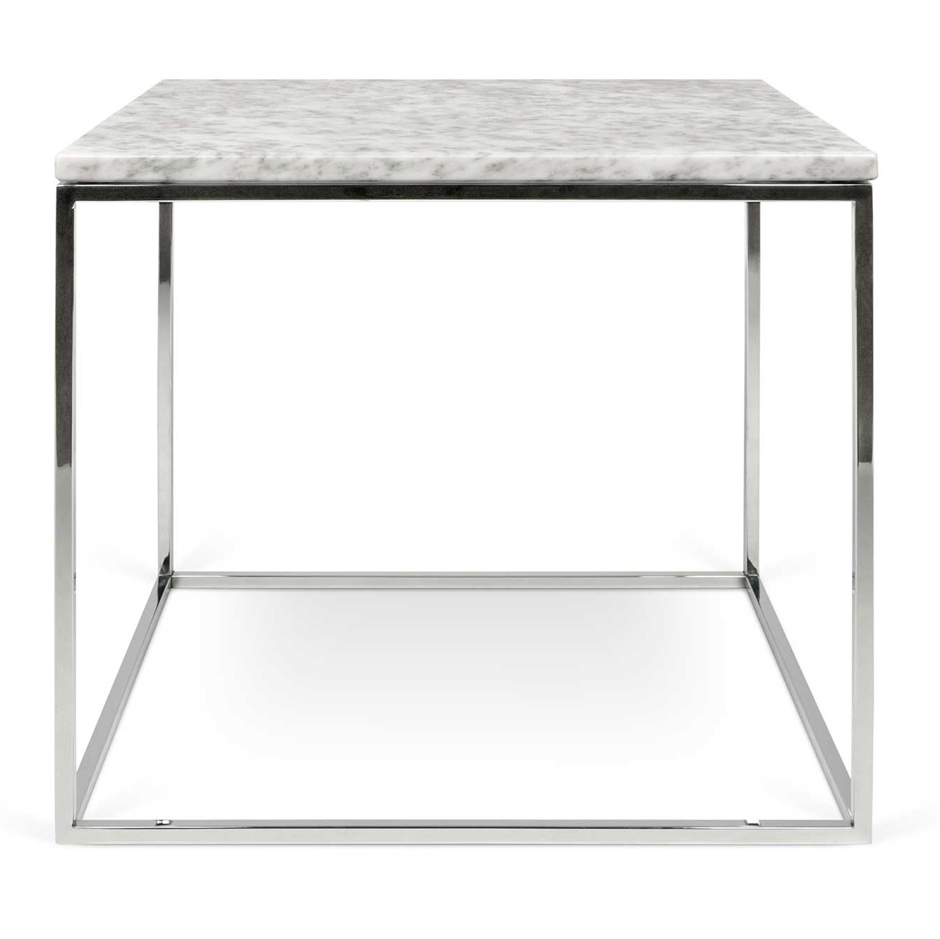 Table d'appoint Gleam 50x50 - marbre blanc/chrome - Image 6