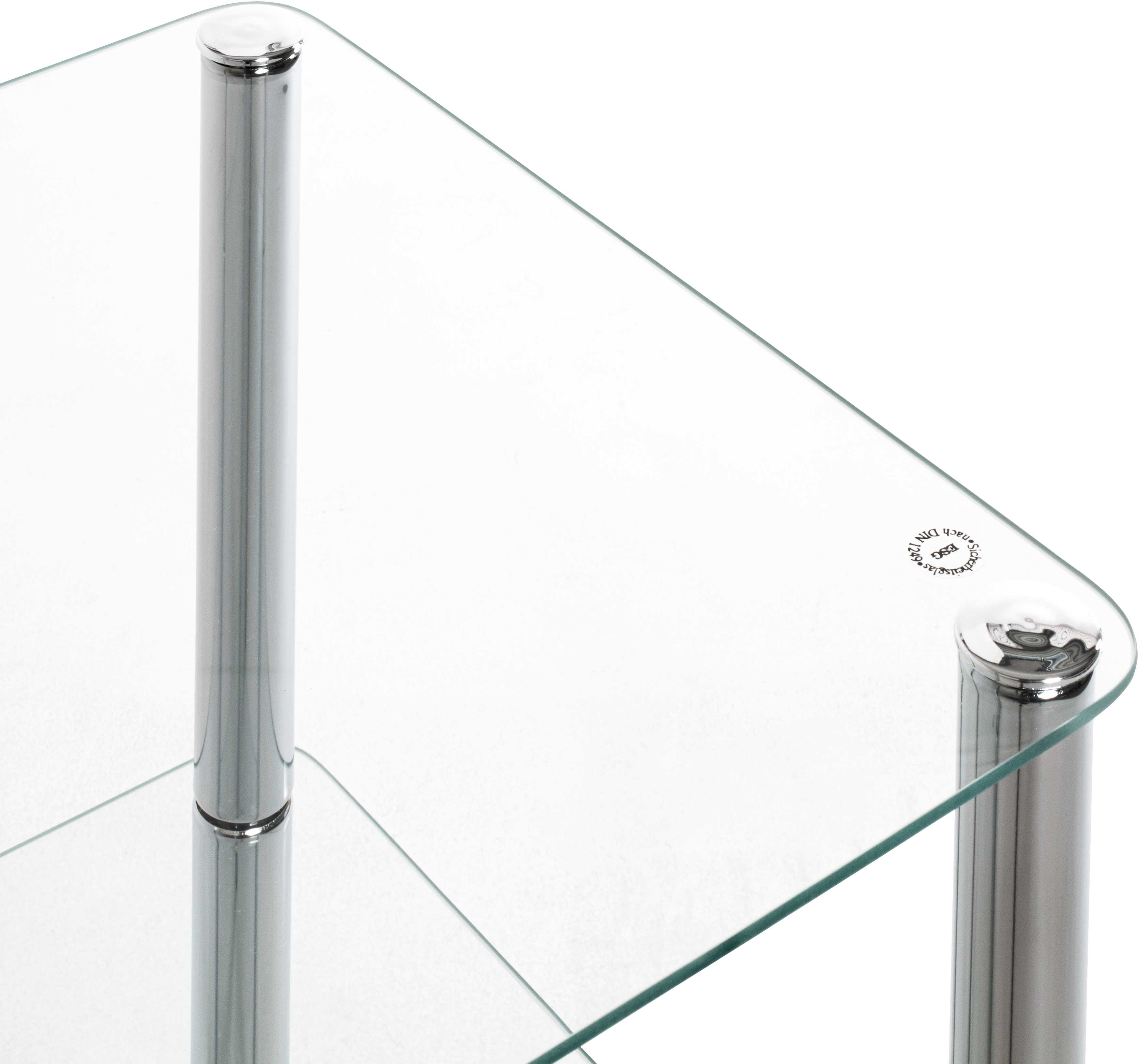 Table d'appoint Heiko 39x39cm - verre/chrome - Image 2