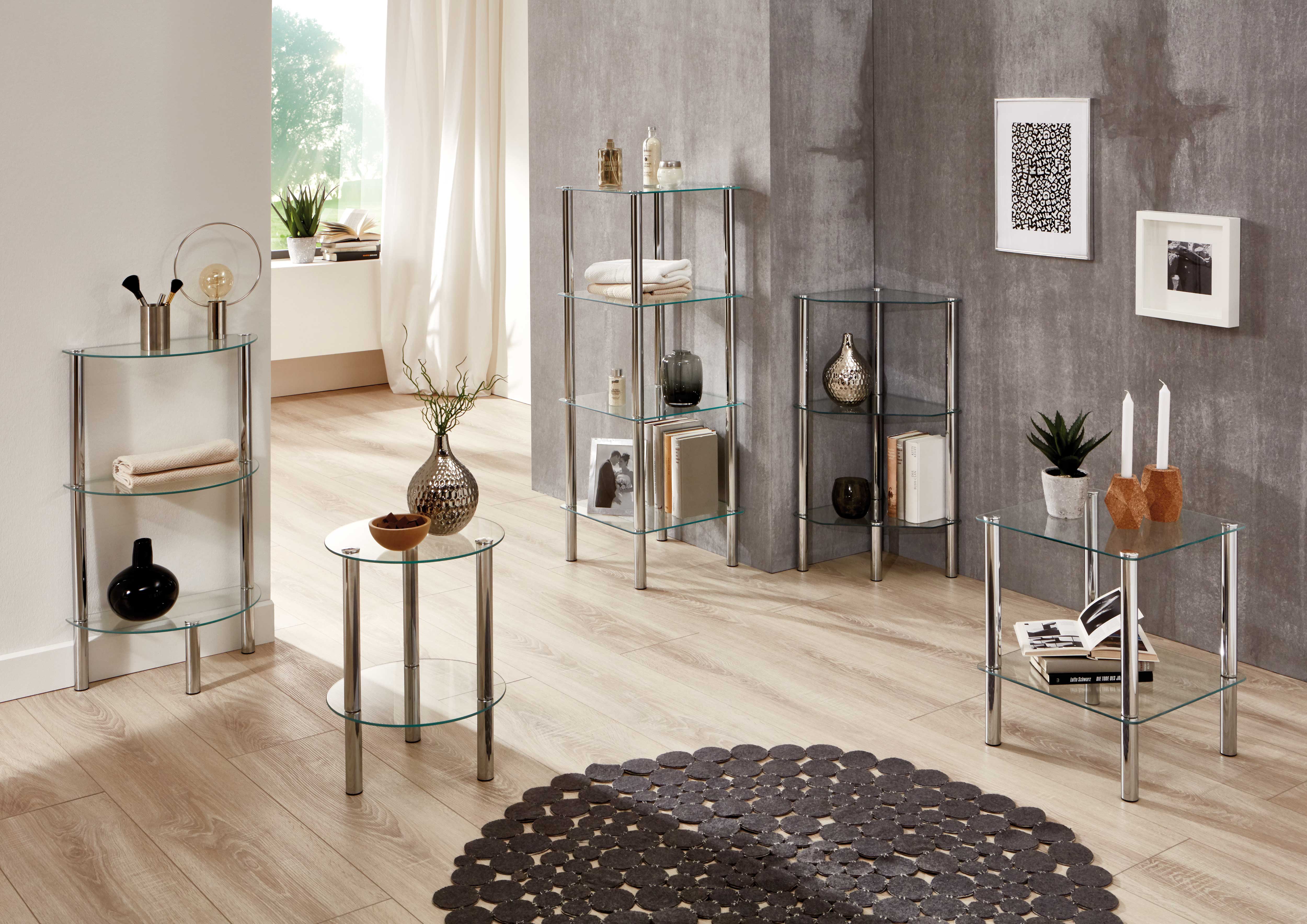 Table d'appoint Heiko 39x39cm - verre/chrome - Image 4