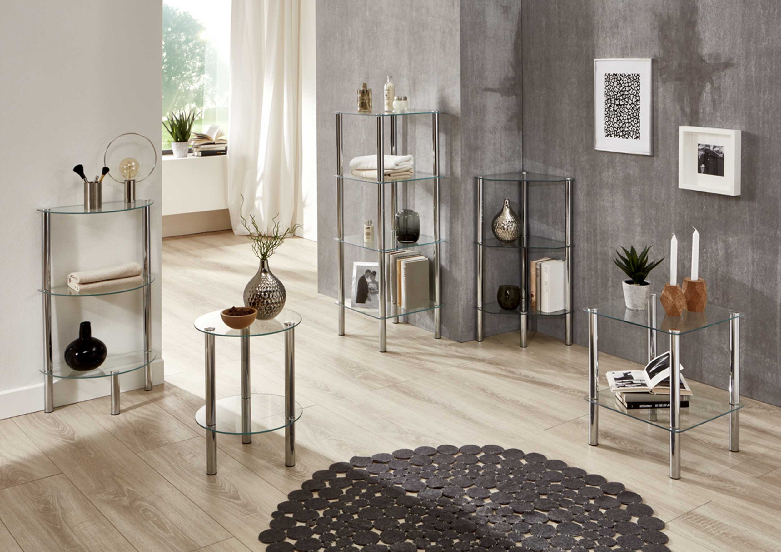 Table d'appoint Heiko - verre/chrome - Image 2