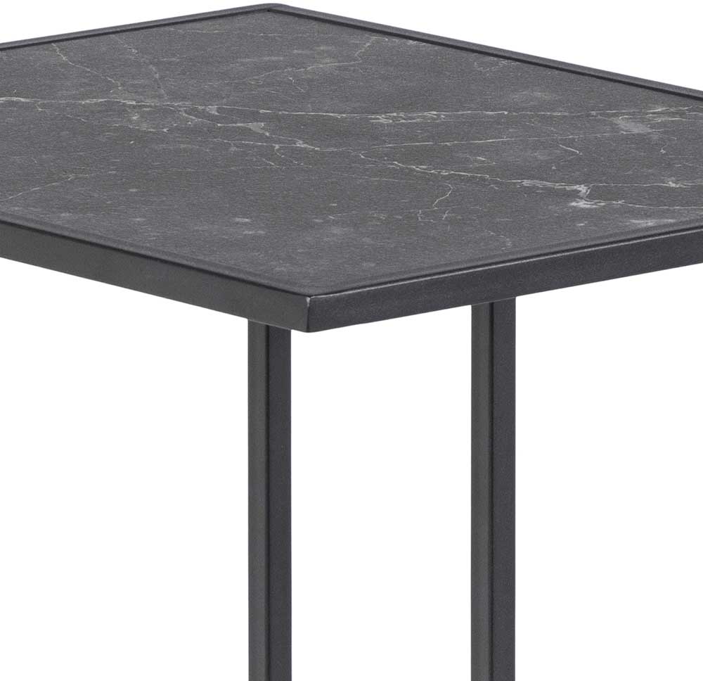 Table d'appoint Infinity 43x35 cm - marbre noir - Image 4