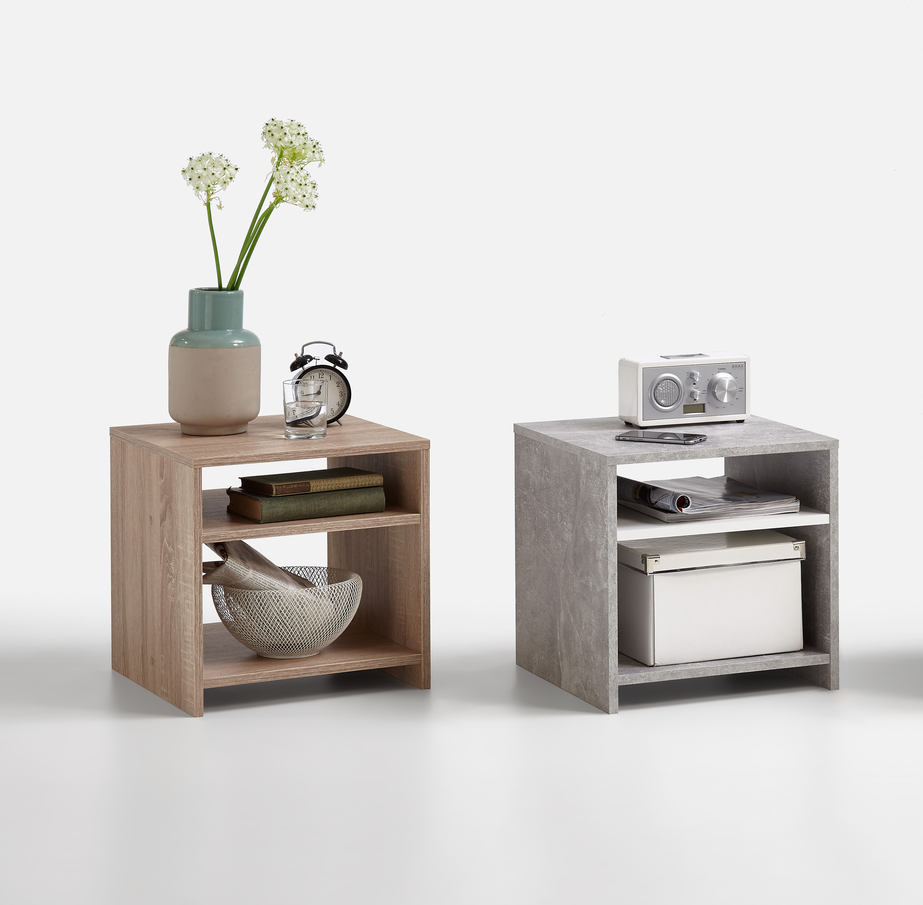 Table d'appoint Linn - béton/blanc - Image 3