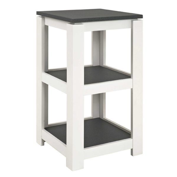 Table d'appoint Marius 40x40cm, 1 étagère - blanc/anthracite - Image 2