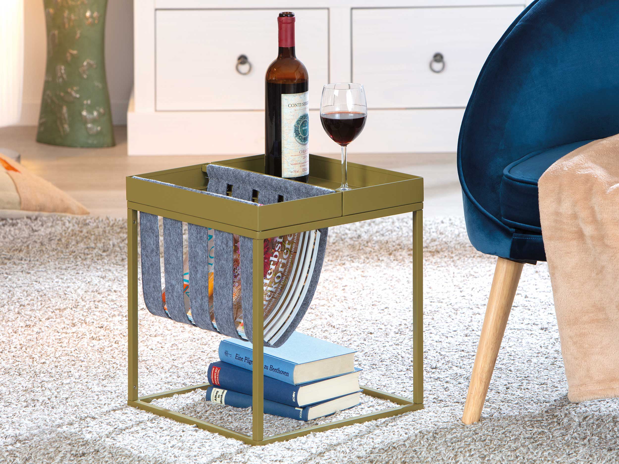 Table d'appoint Nubis 35x35 - vert olive/gris - Image 2