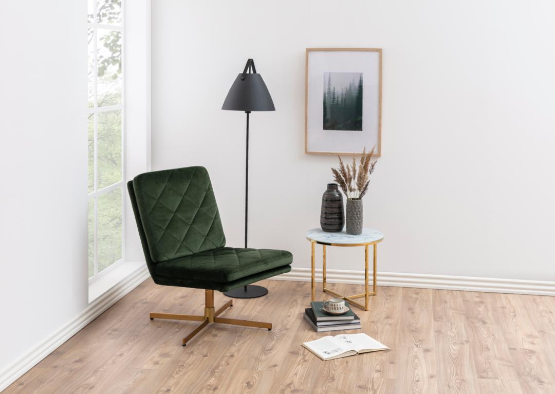 Table d'appoint ronde Anika ø50cm - marbre blanc/ doré - Image 6