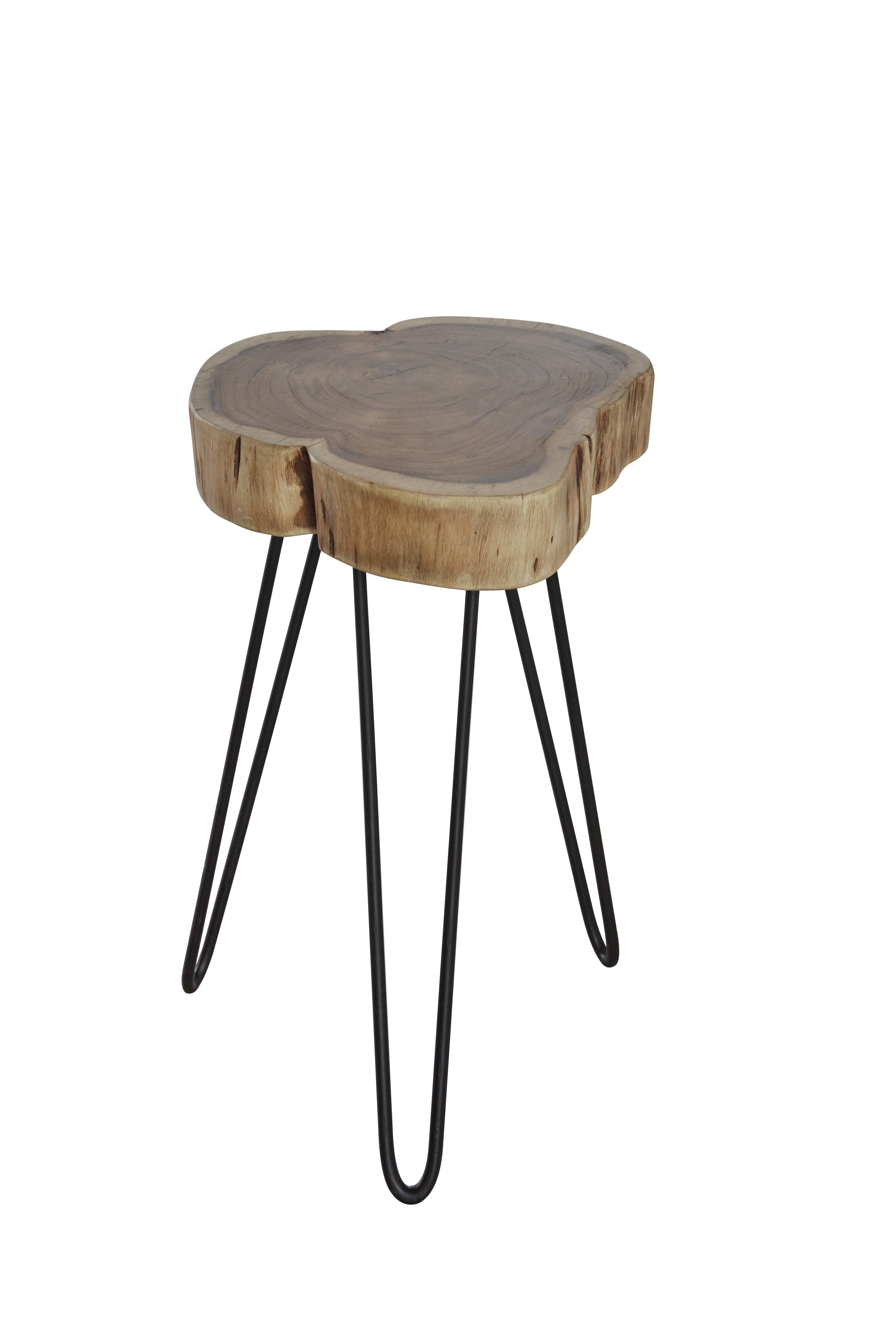 Table d'appoint Samantha - acacia et pieds en acier noir - Image 9