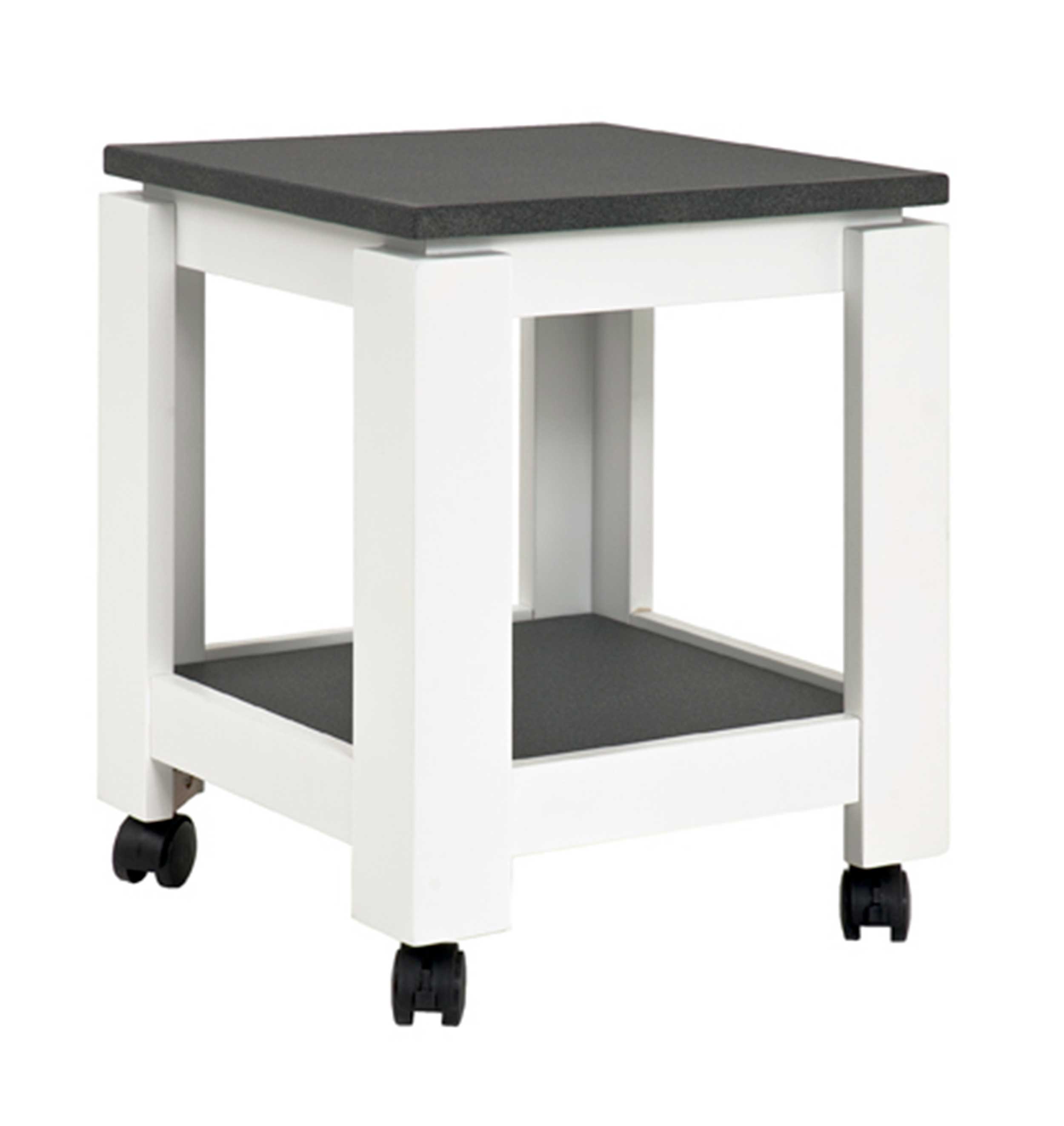 Table d'appoint sur roulettes Marius 35x35cm - blanc/anthracite - Image 1
