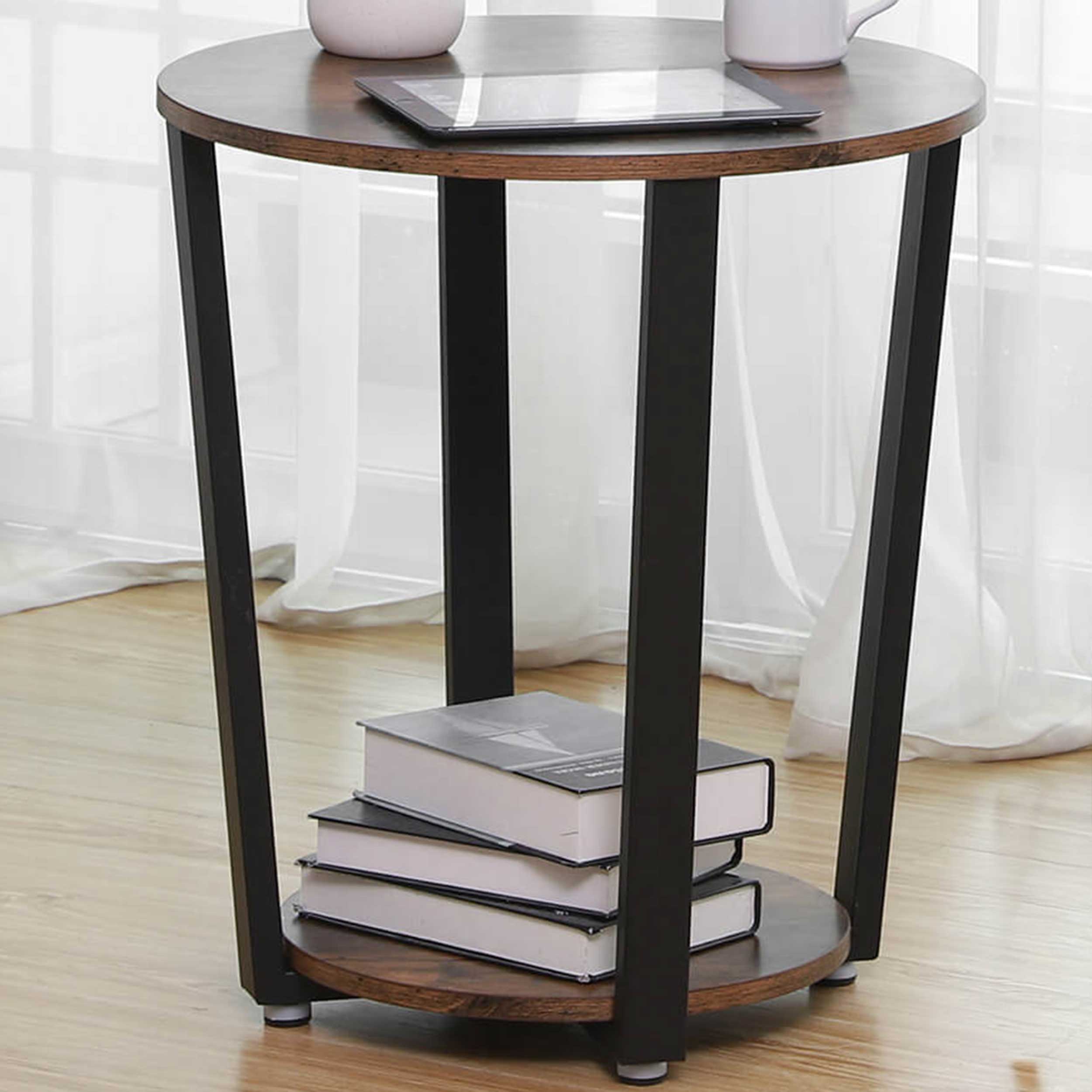 Table d'appoint Firas Ø50 - brun/noir