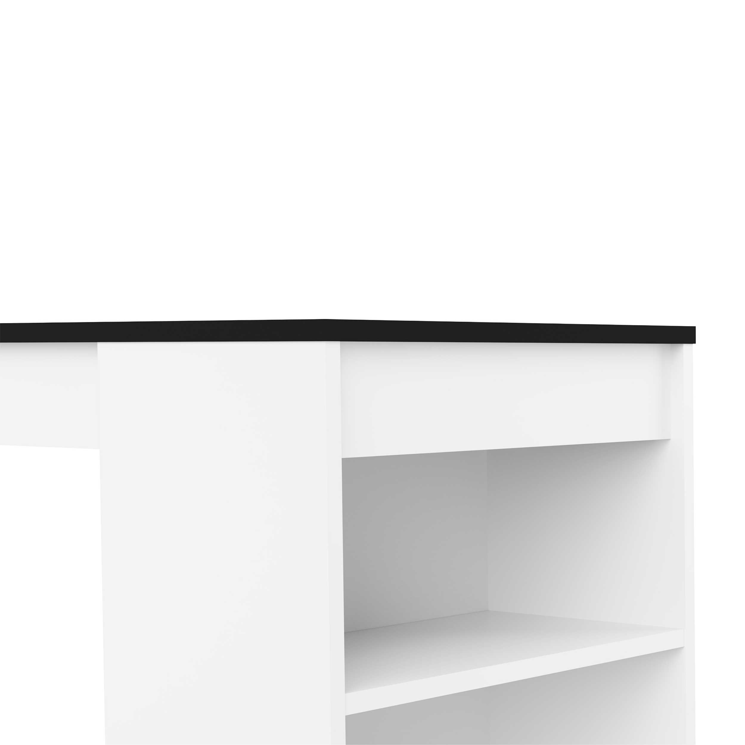 Table de bar Aravis 115x50 avec rangement - blanc/noir - Image 4