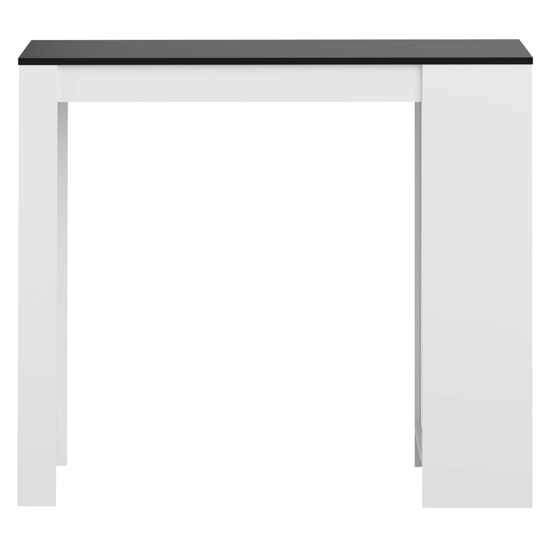 Table de bar Aravis 115x50 avec rangement - blanc/noir - Image 6