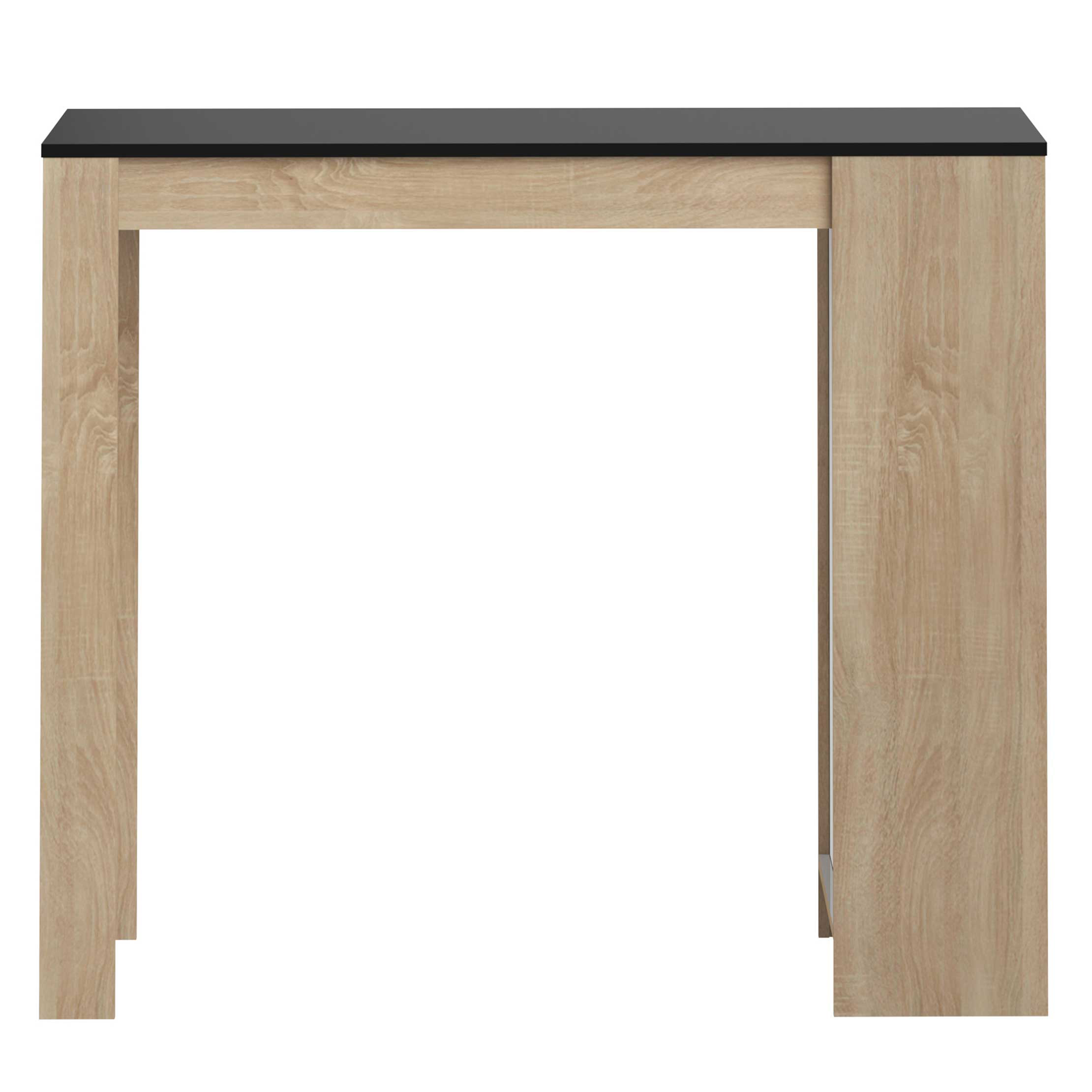Table de bar Aravis 115x50 avec rangement - chêne/noir - Image 5