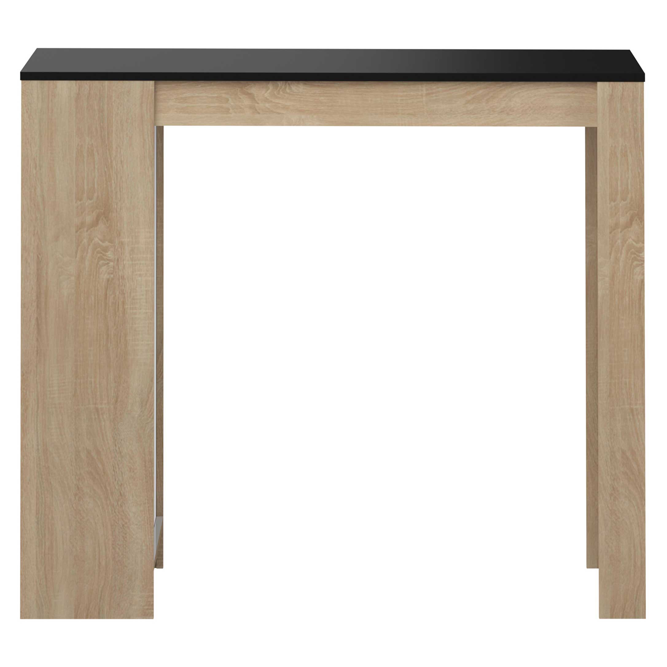 Table de bar Aravis 115x50 avec rangement - chêne/noir - Image 6