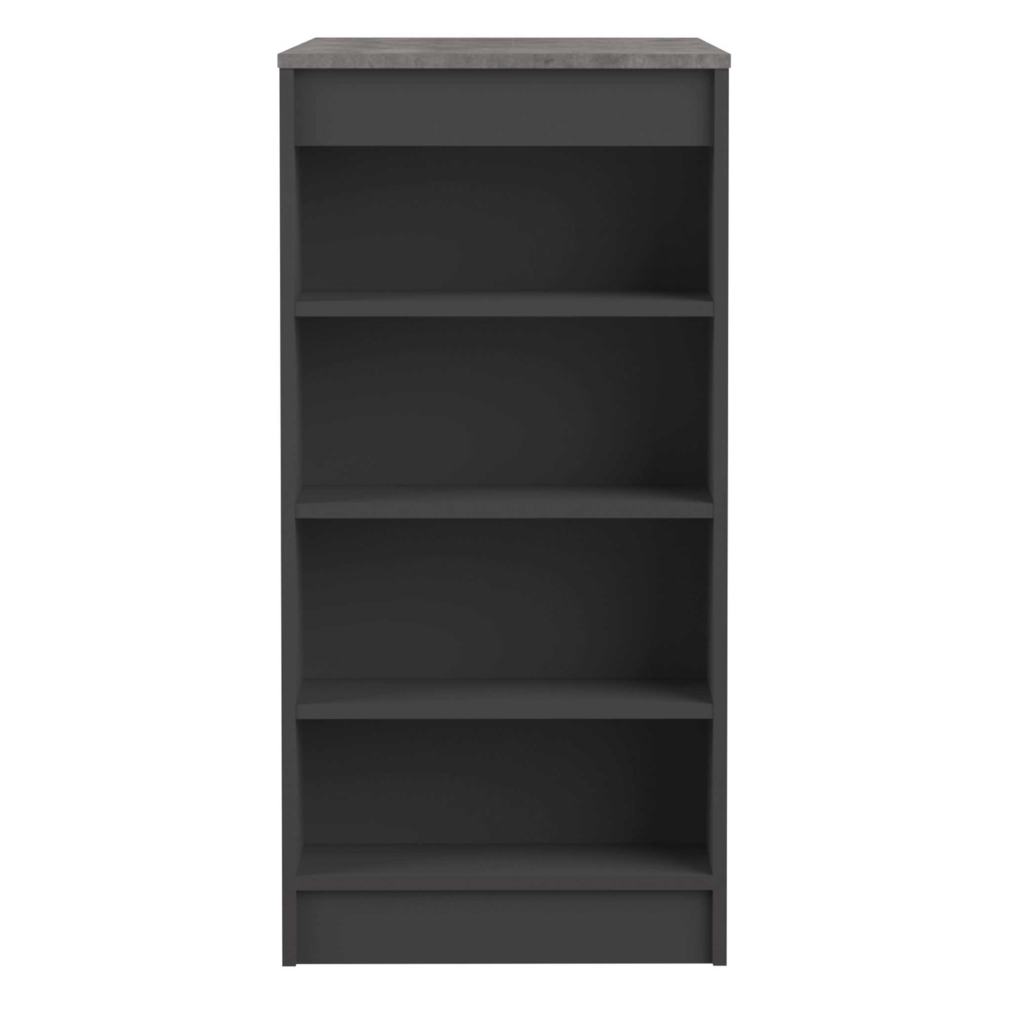 Table de bar Aravis 115x50 avec rangement - noir/béton - Image 3