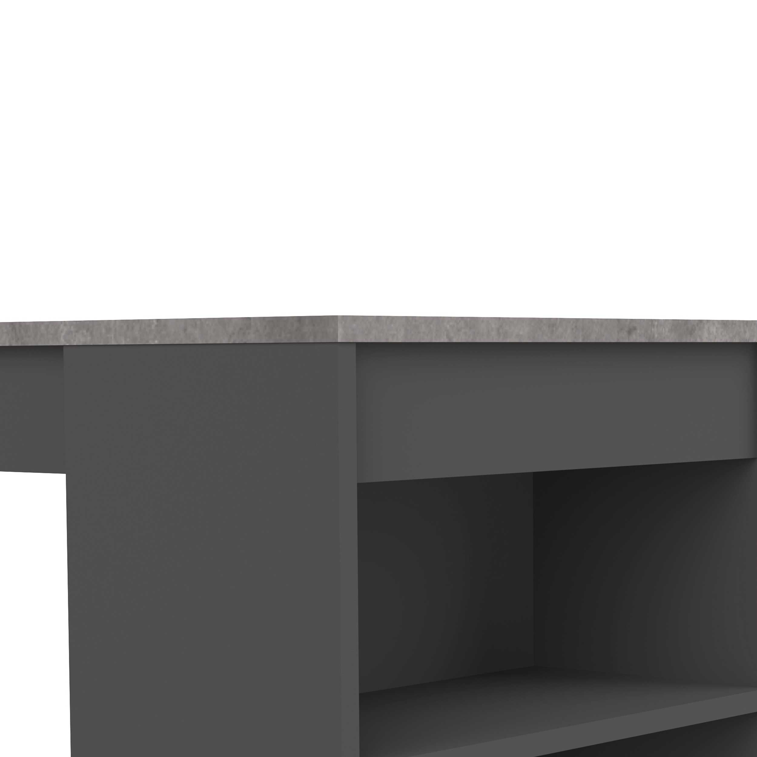 Table de bar Aravis 115x50 avec rangement - noir/béton - Image 4
