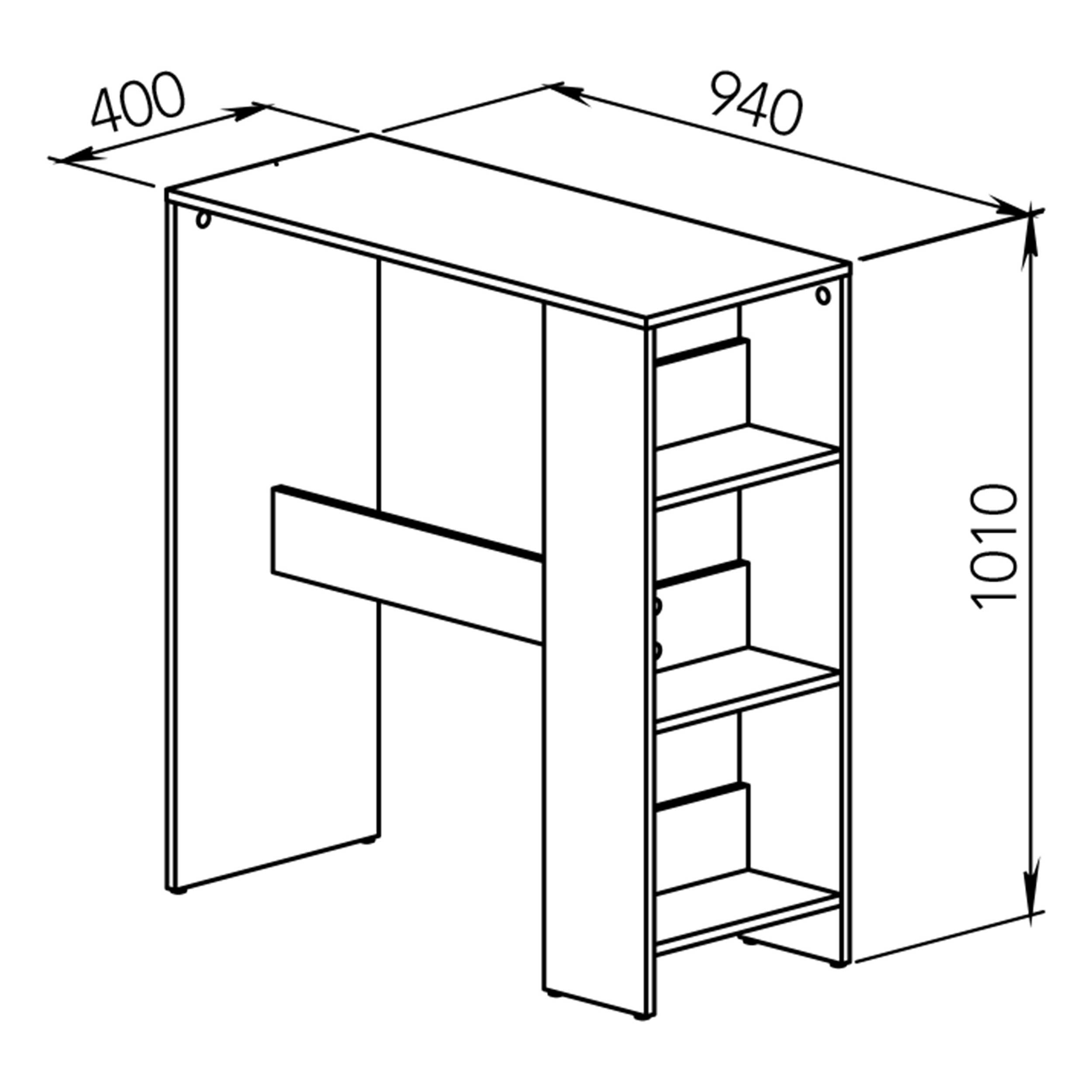 Table de bar Carnilla 94x40 avec rangement - chêne - Image 6