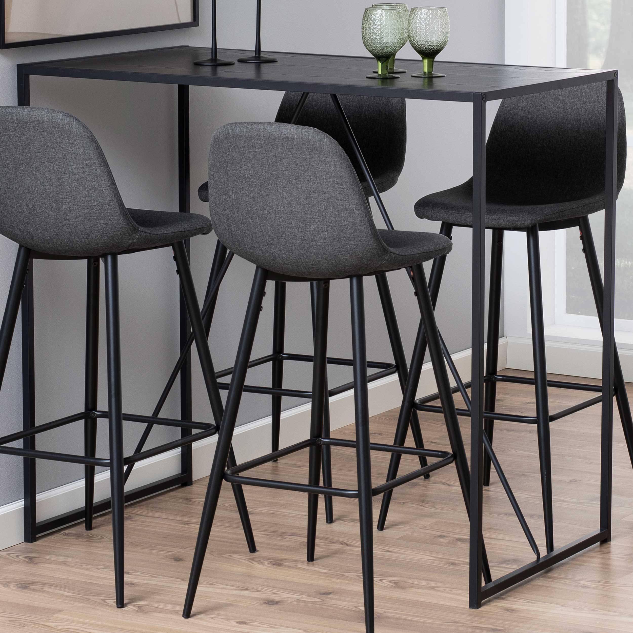 Table de bar Dover 120x60cm - zwart