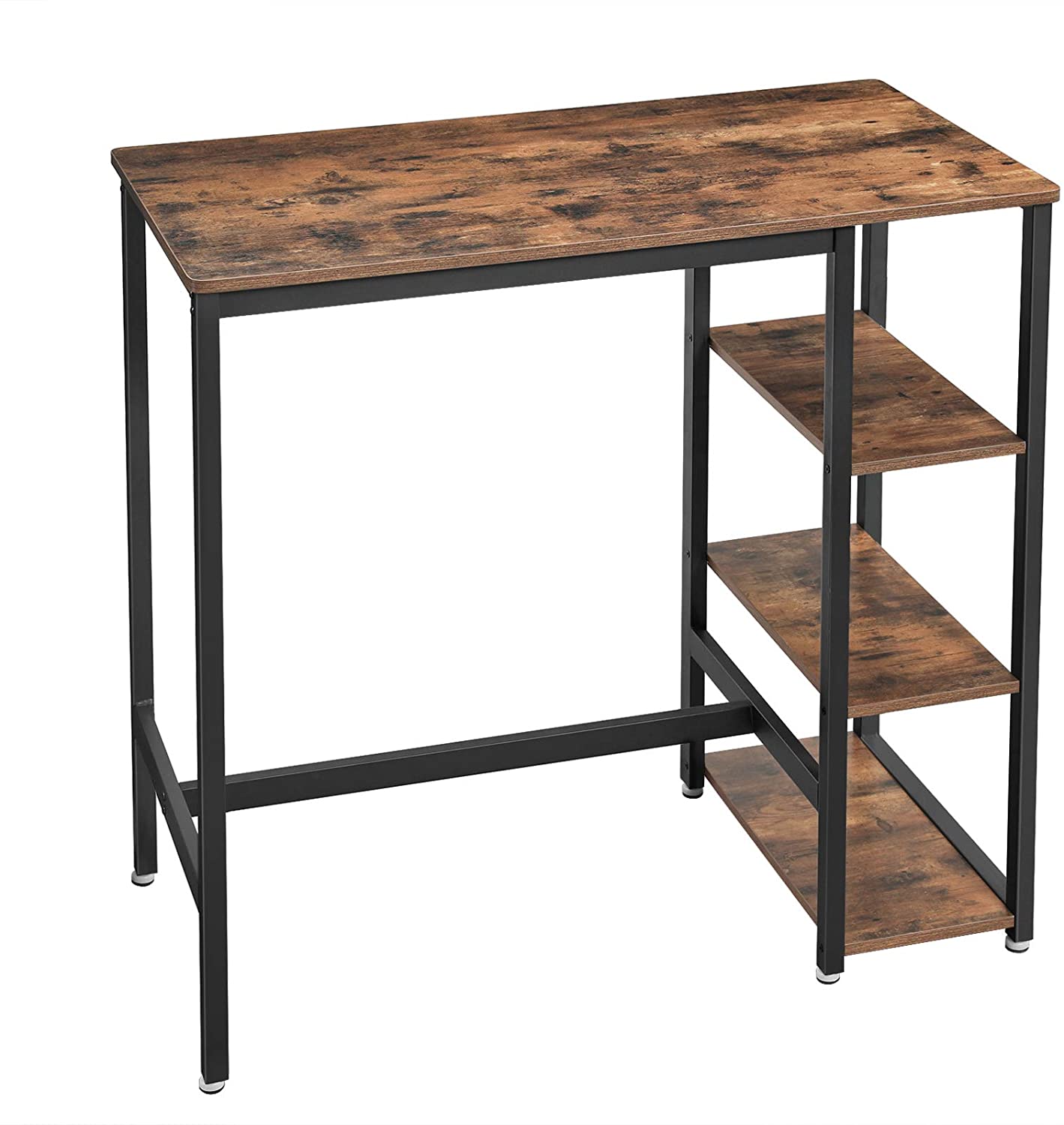 Table de bar Isolde 109x60 avec 3 étagères - brun/noir - Image 4