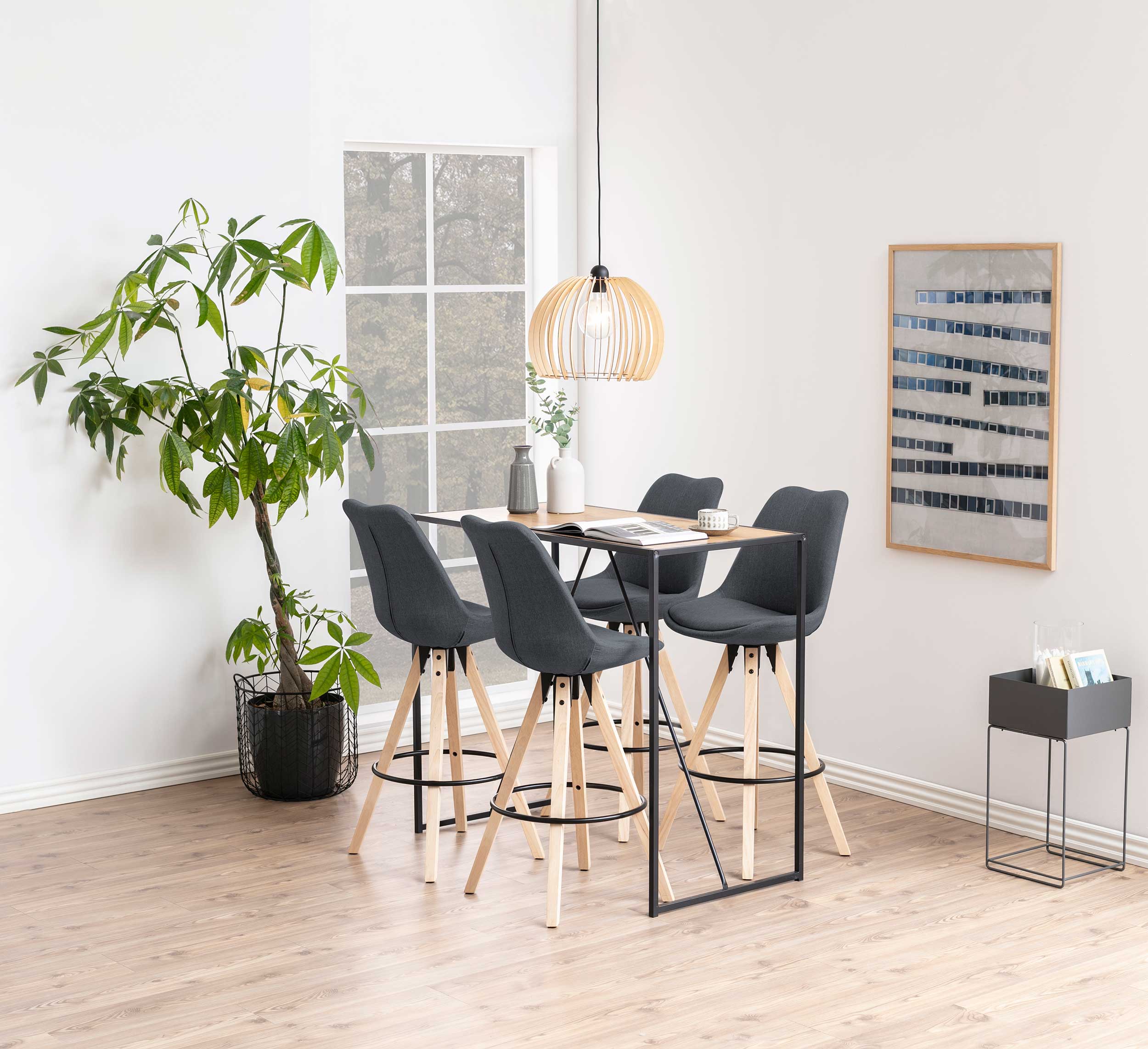 Table de bar Seaford - chêne sauvage/noir - Image 8