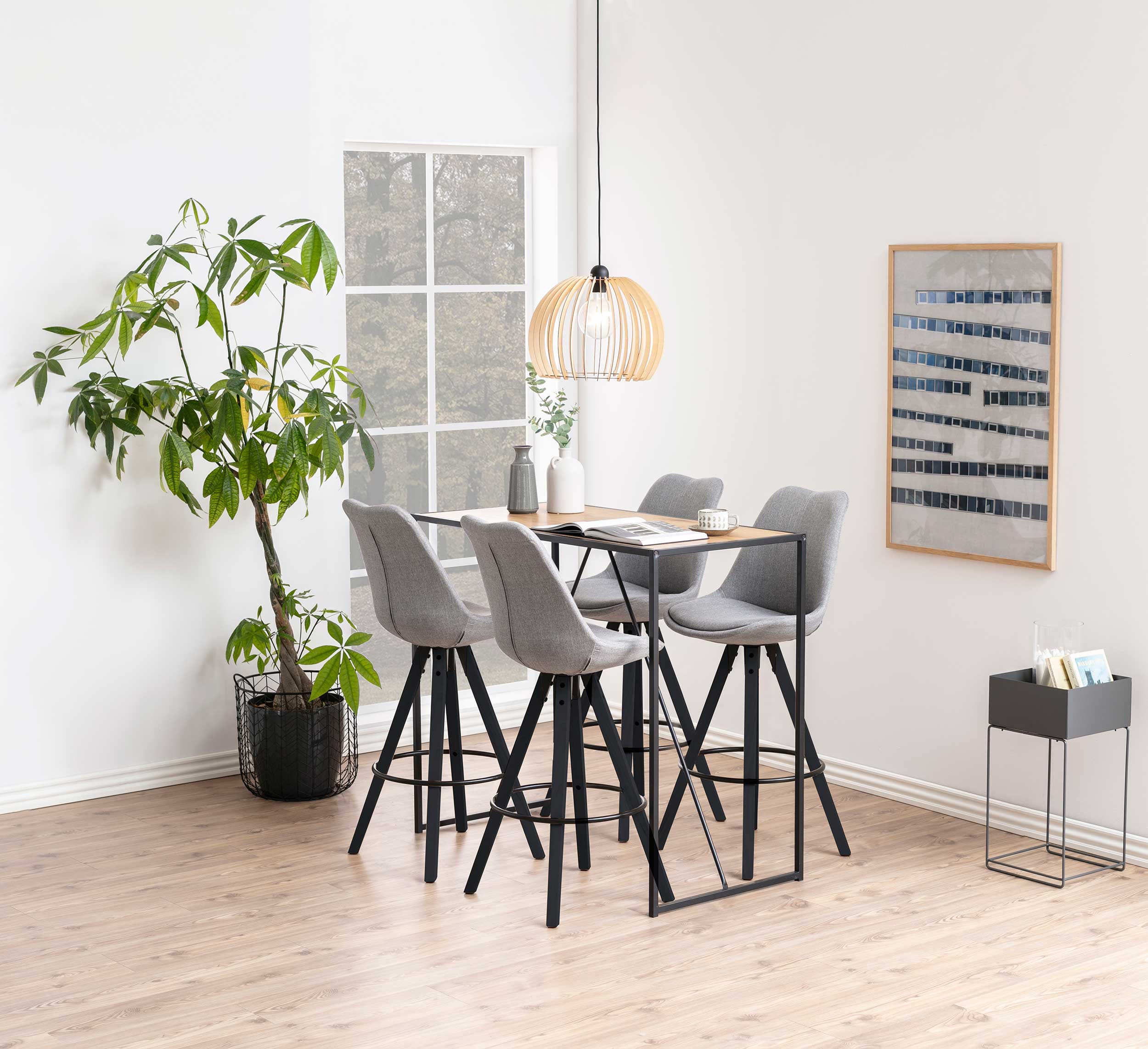 Table de bar Seaford - chêne sauvage/noir - Image 9