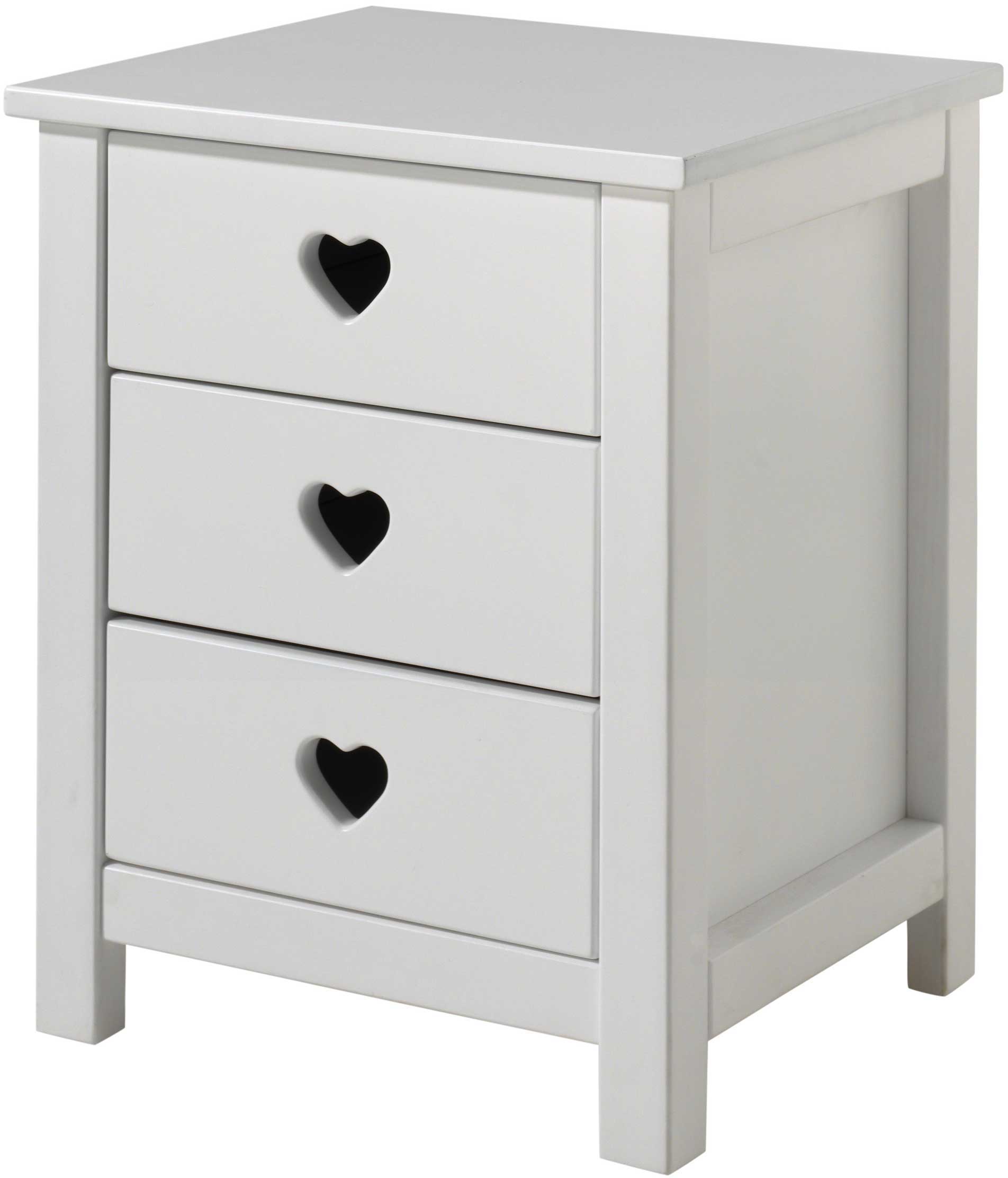 Table de chevet Amori avec 3 tiroirs - blanc - Image 2