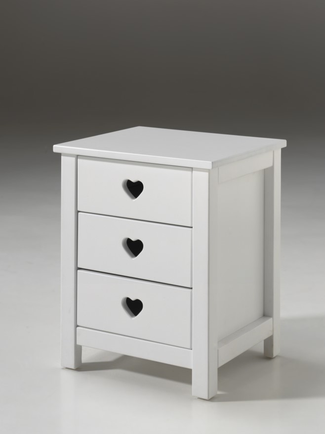 Table de chevet Amori avec 3 tiroirs - blanc - Image 3