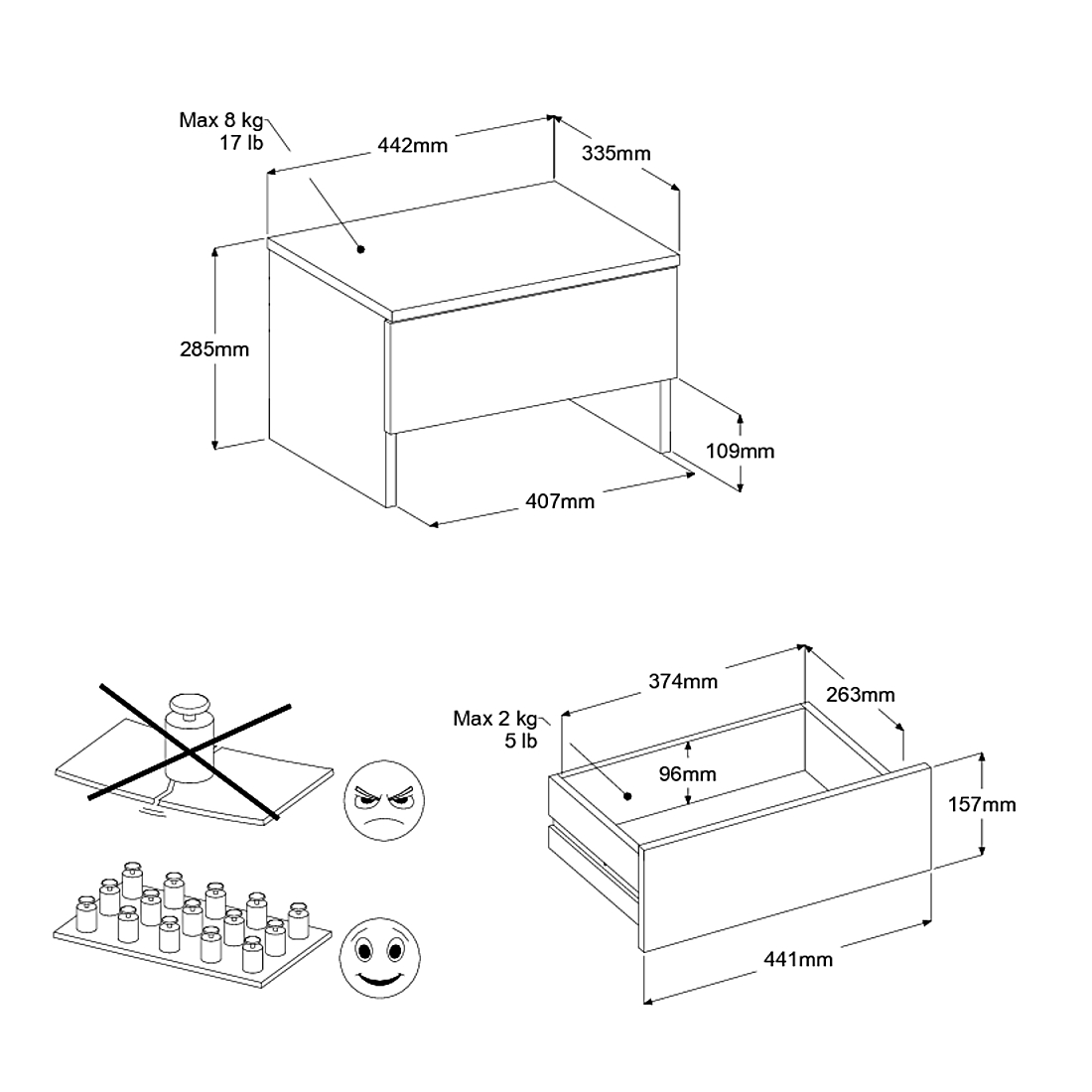 Table de chevet Barbara 1 tiroir - blanc - Image 2