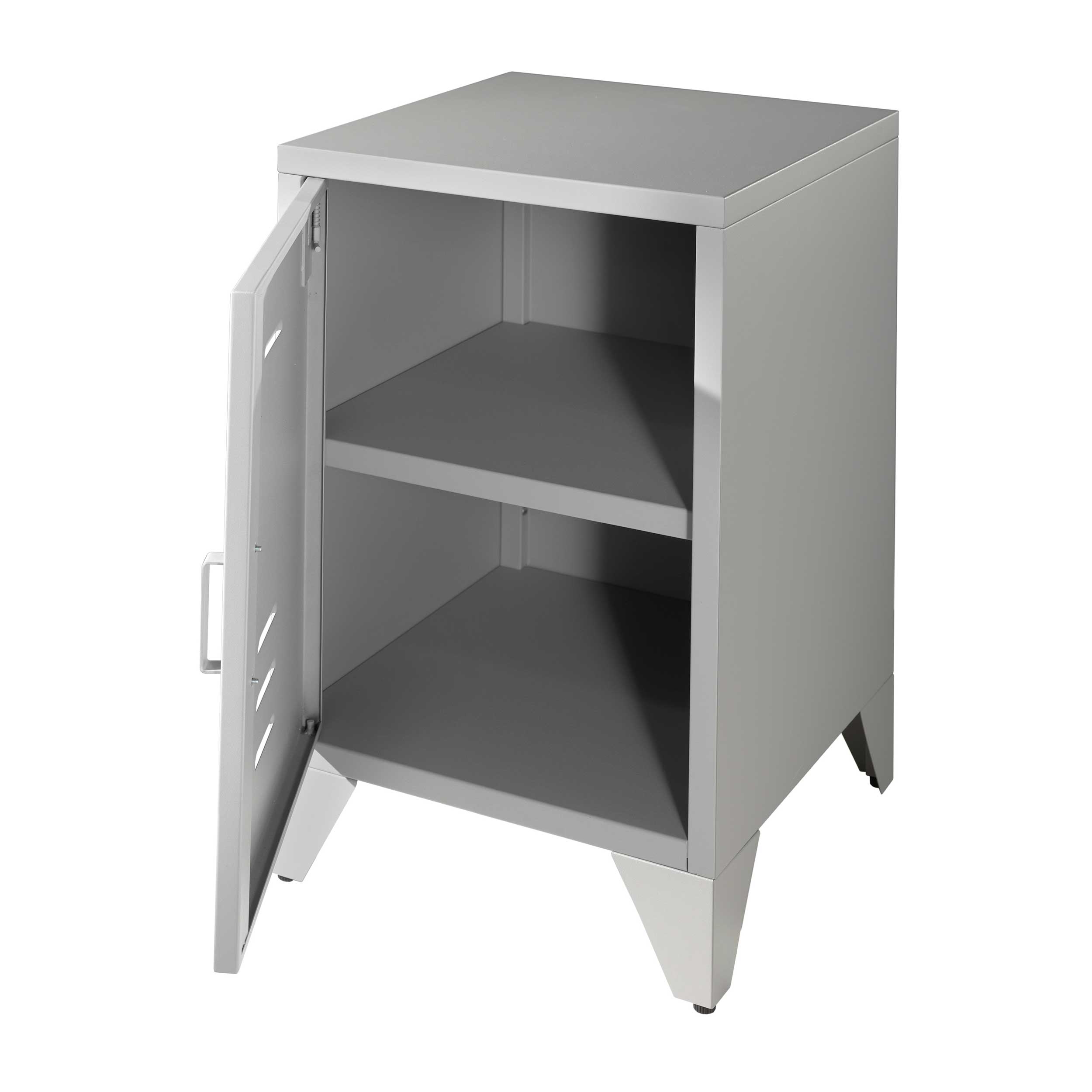 Table de chevet Bronxx Locker en métal  40x60 - gris mat - Image 4