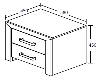 Table de chevet Elvira 2 tiroirs - chêne blanc - Image 2