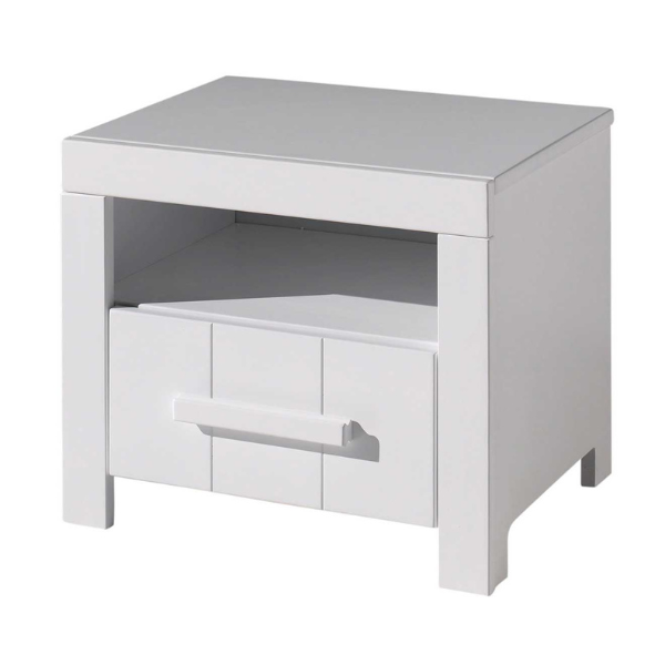 Table de chevet Erik avec tiroir bois pin - blanc - Image 9