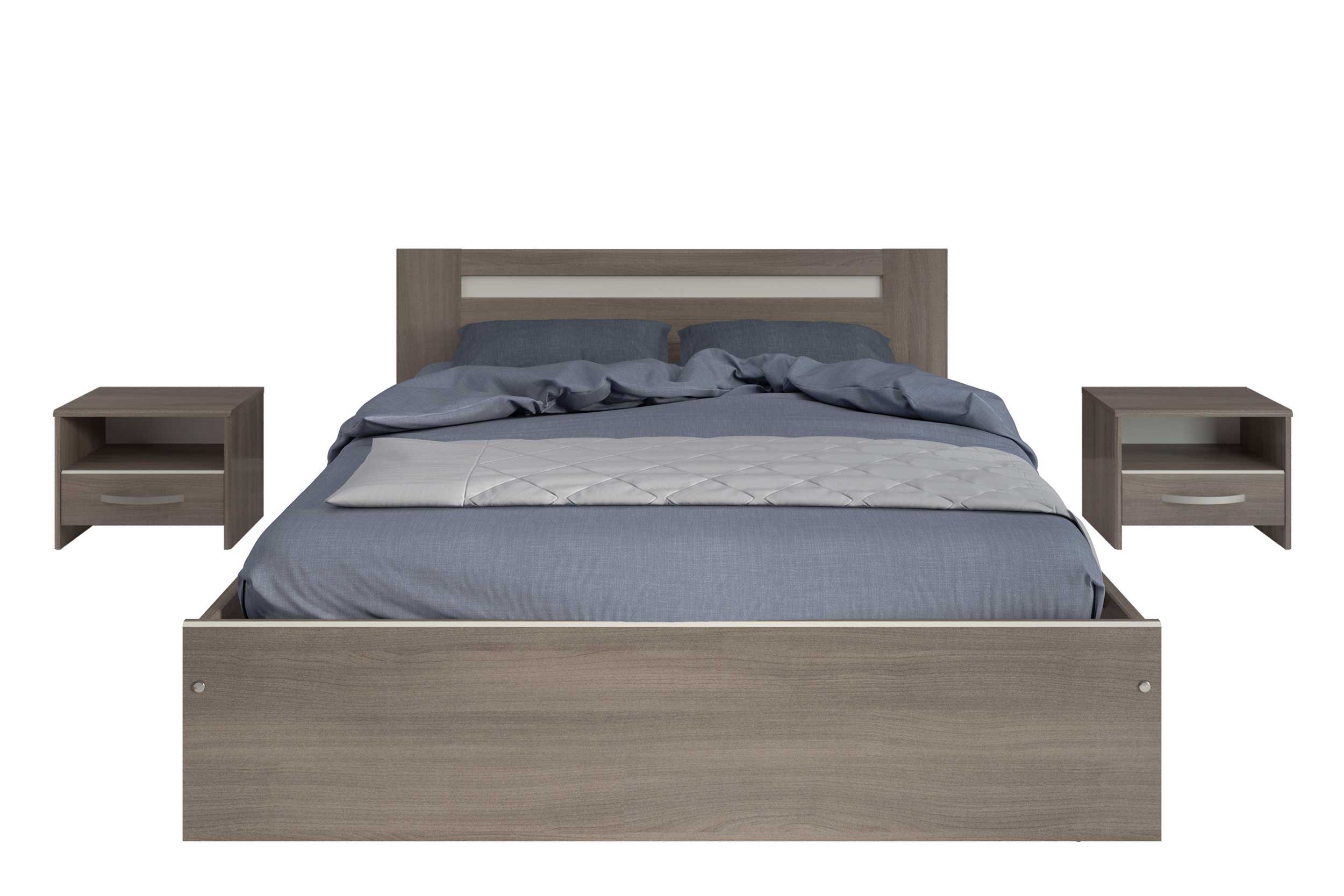 Table de chevet Evo avec tiroir - noyer - Image 4