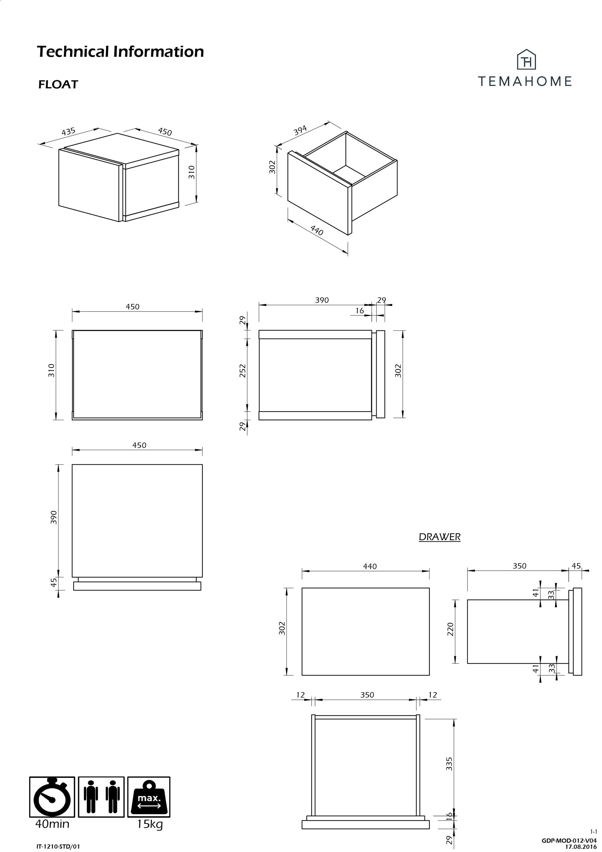 Table de chevet Float - blanc - Image 3