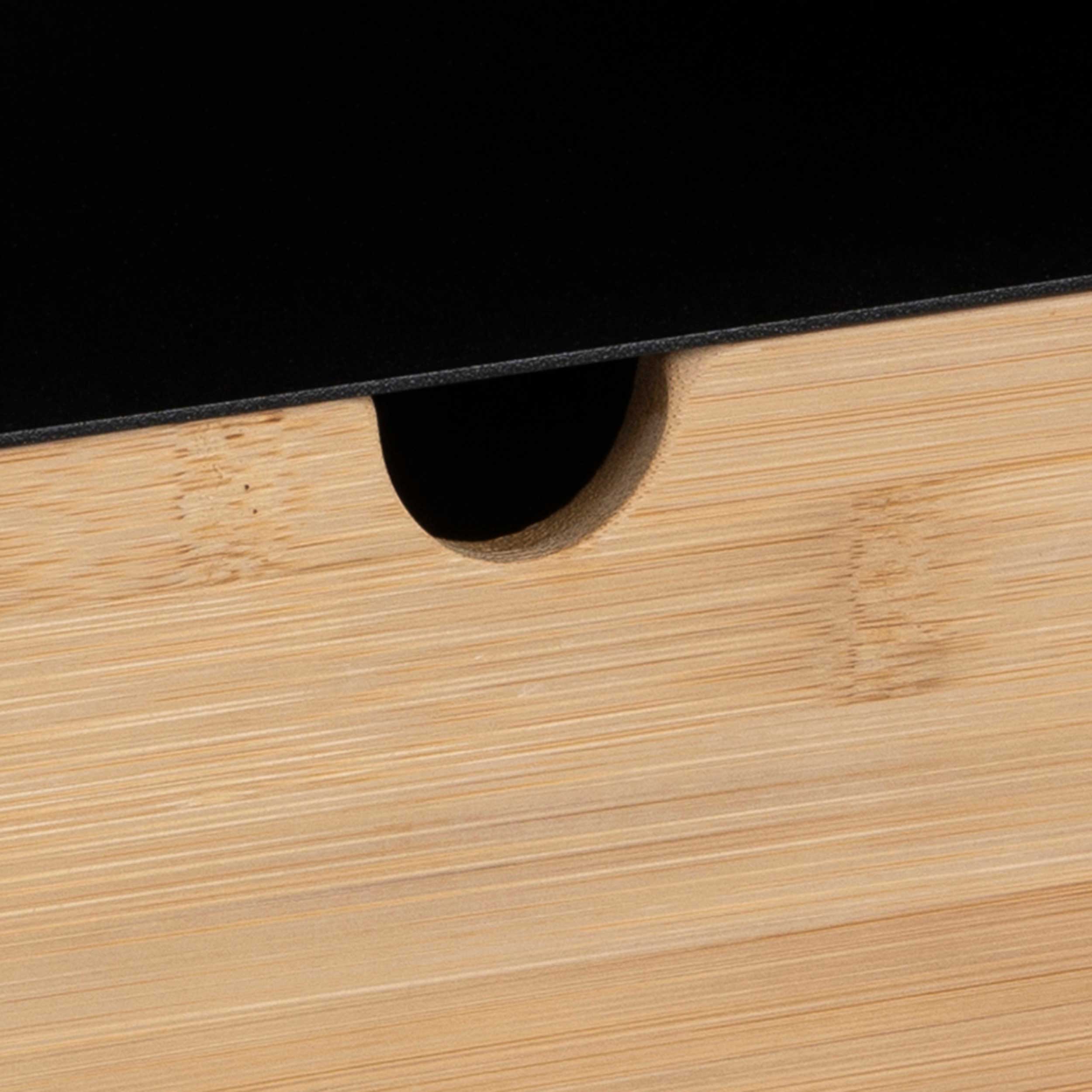 Table de chevet flottante Jolie 1 tiroir - noir/bambou - Image 4