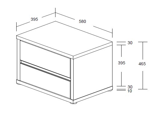 Table de chevet Forever 1 tiroir - gris - Image 2