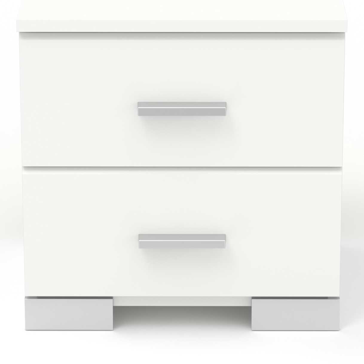 Table de chevet Gemma 2 tiroirs - blanc