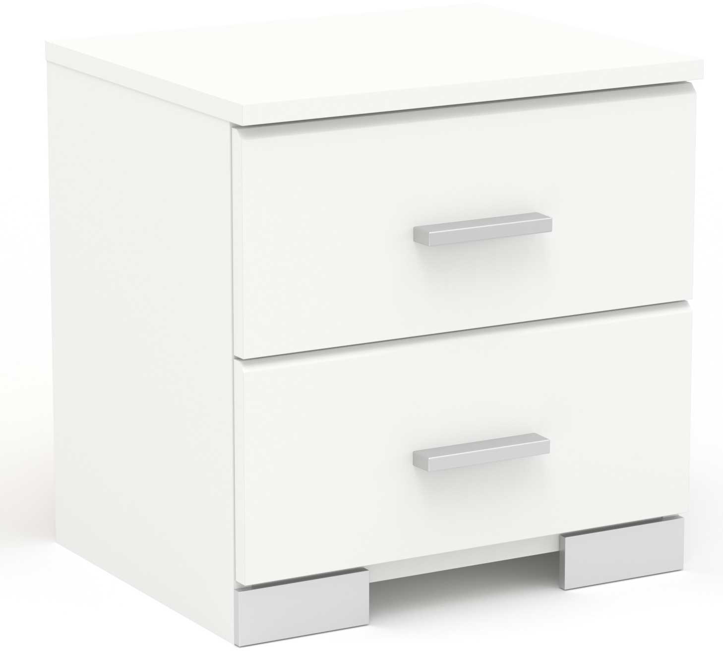 Table de chevet Gemma 2 tiroirs - blanc - Image 2