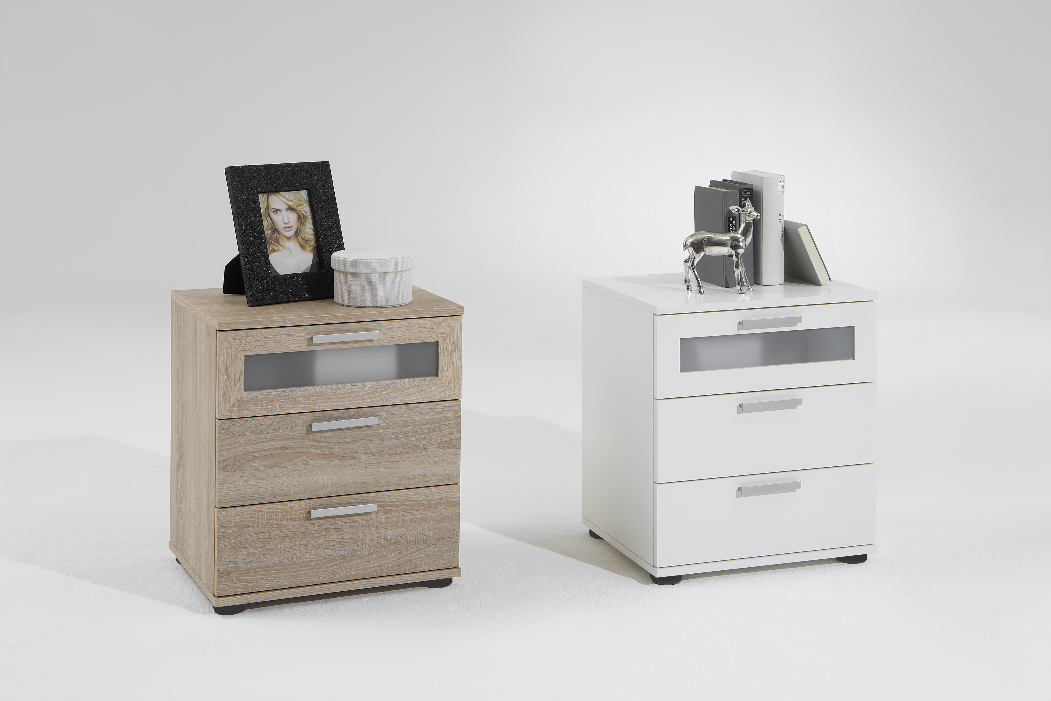 Table de chevet Jack à 3 tiroirs - chêne brun - Image 3