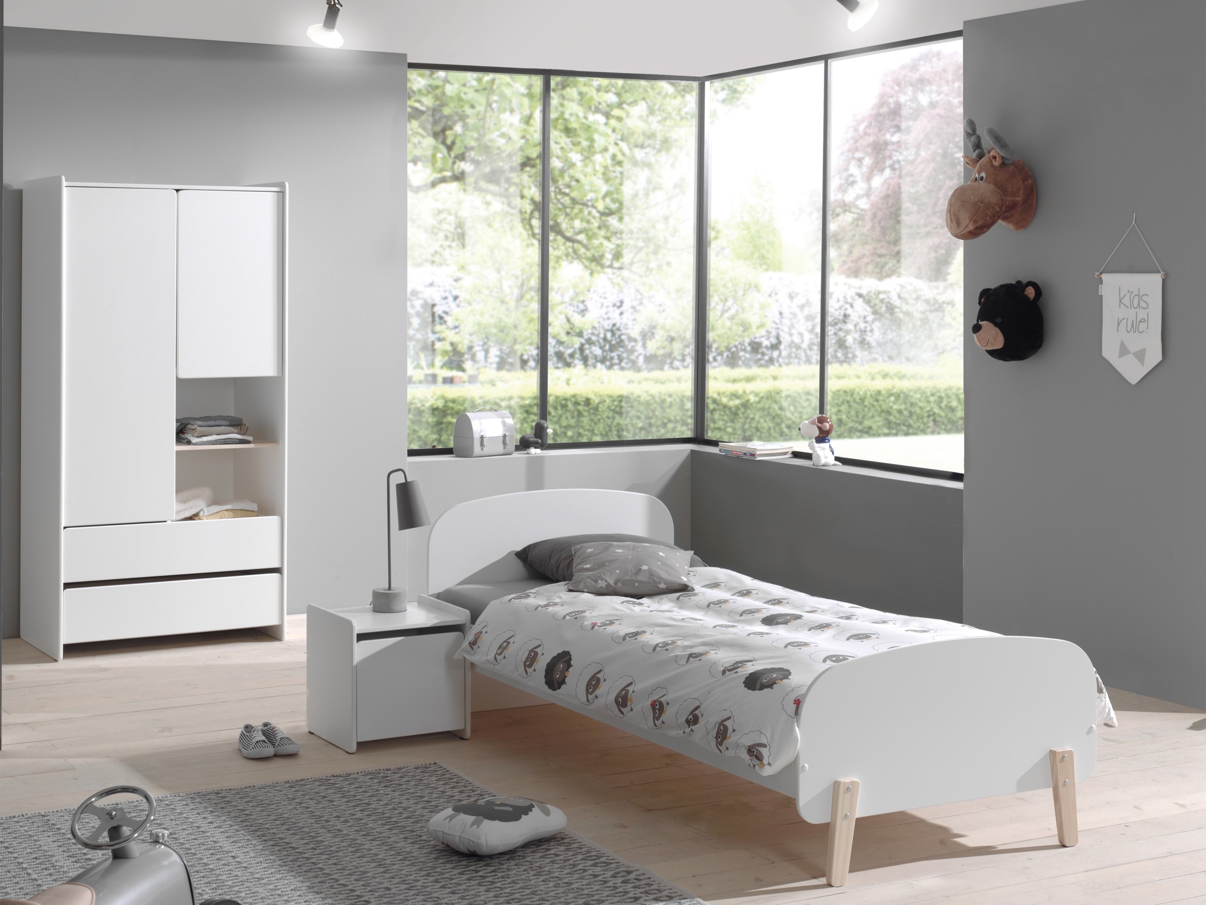 Table de chevet Kiddy avec espace de rangement - blanc - Image 3