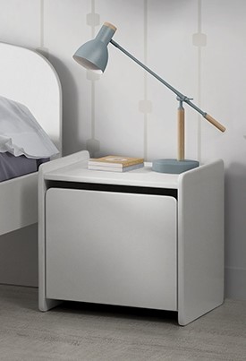 Table de chevet Kiddy avec espace de rangement - blanc - Image 4