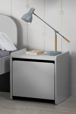 Table de chevet Kiddy avec espace de rangement - gris clair - Image 4