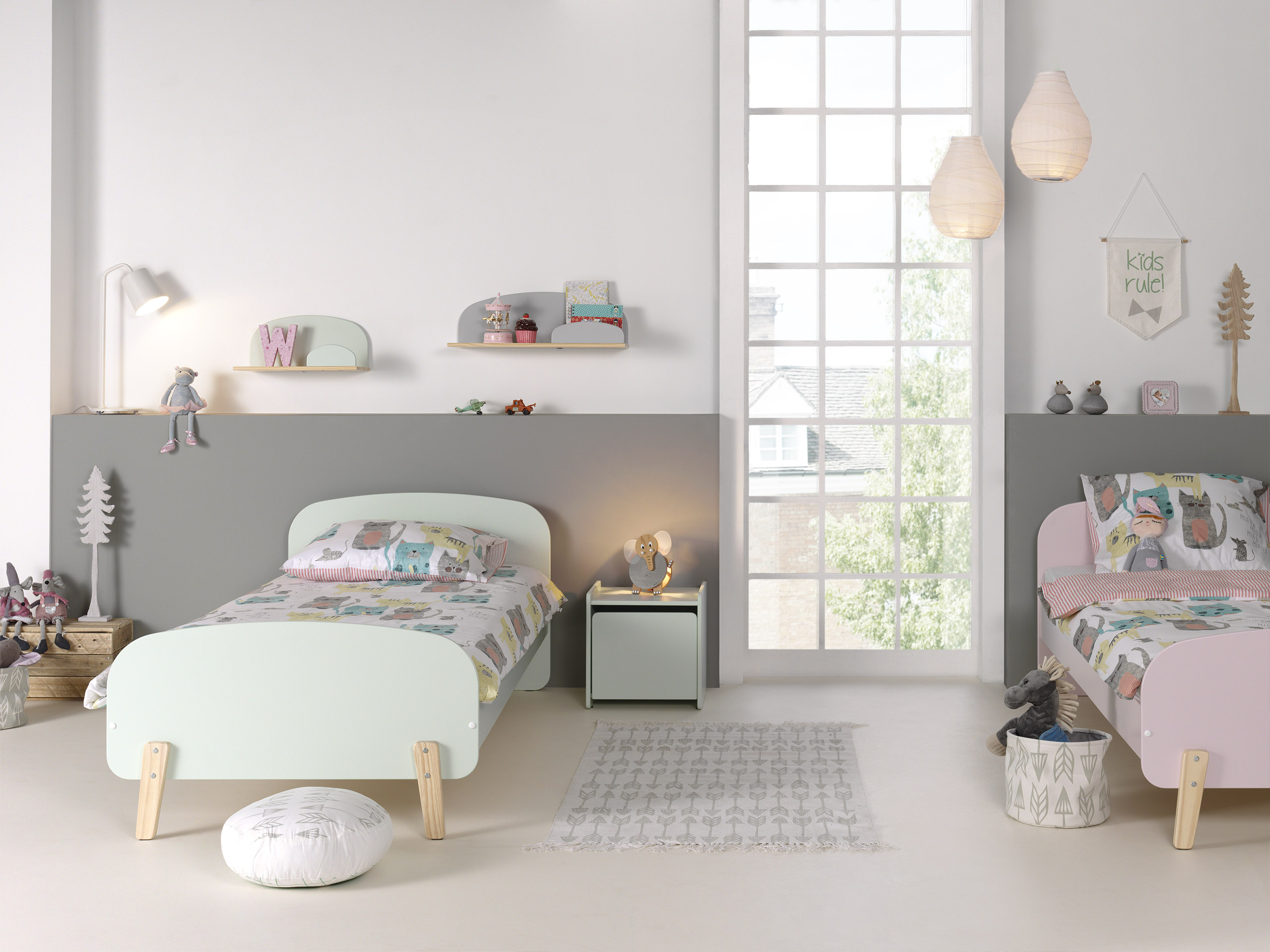 Table de chevet Kiddy avec espace de rangement - menthe - Image 4