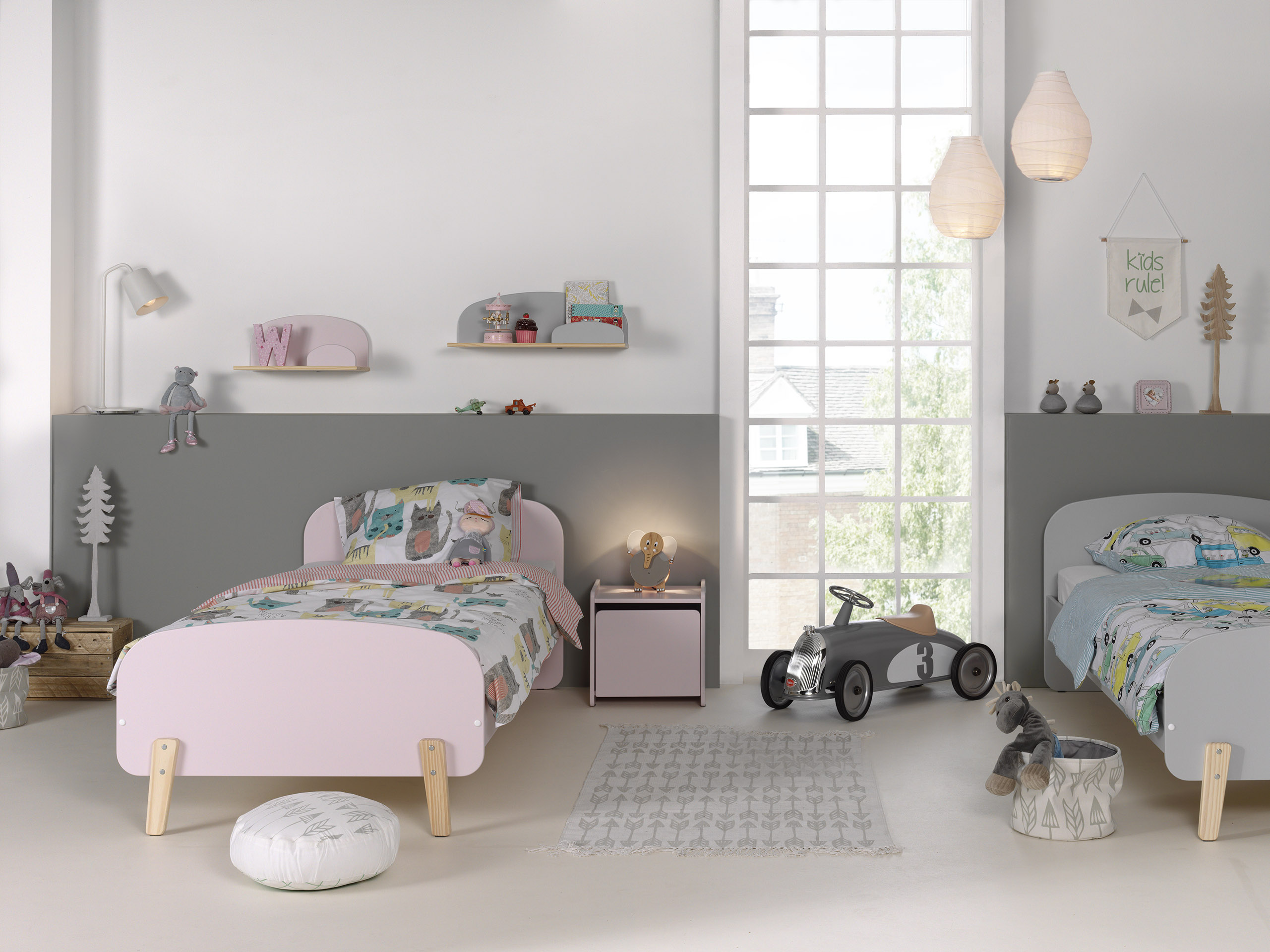 Table de chevet Kiddy avec espace de rangement - rose - Image 5