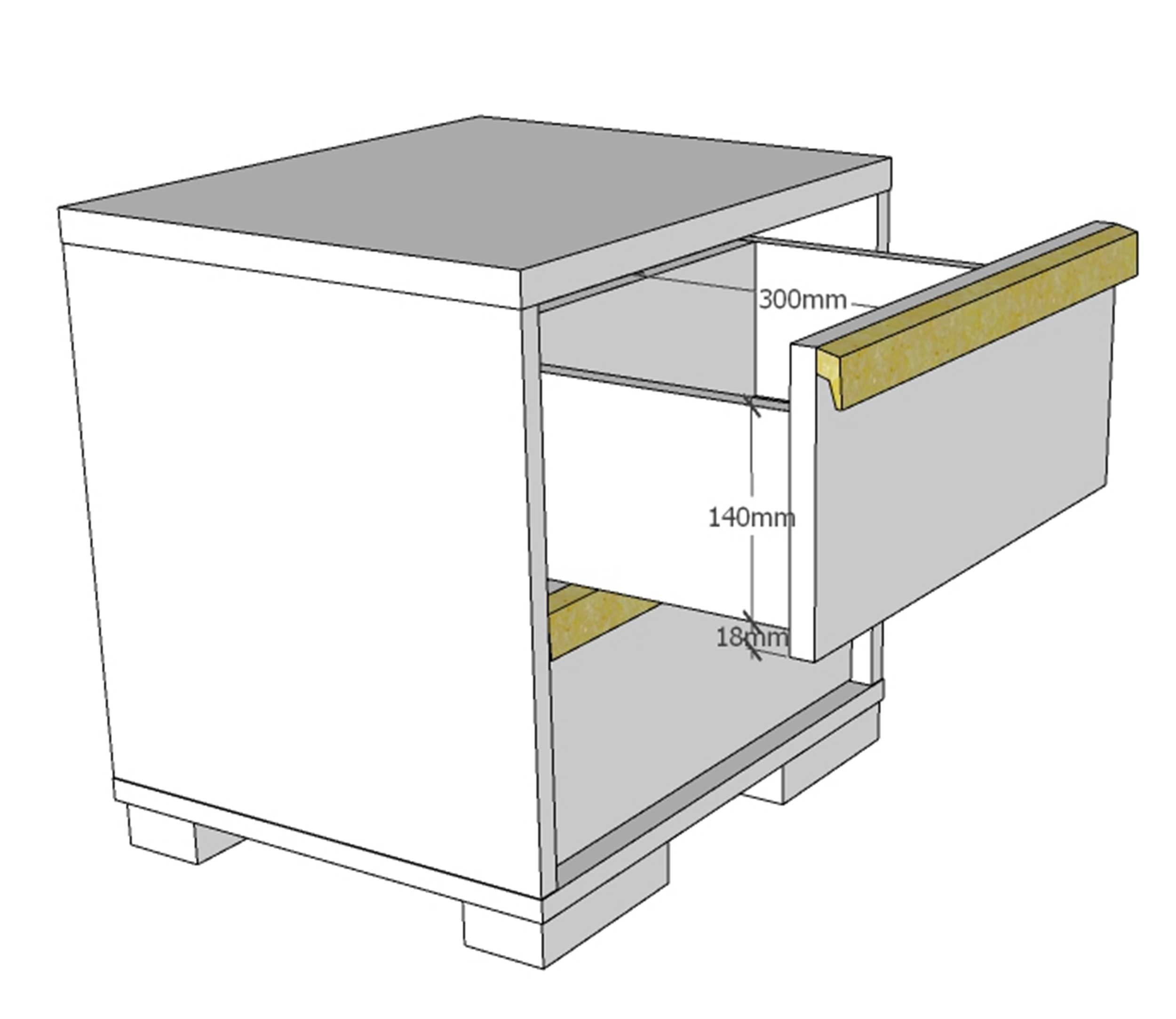 Table de chevet London 2 tiroirs - anthracite - Image 2