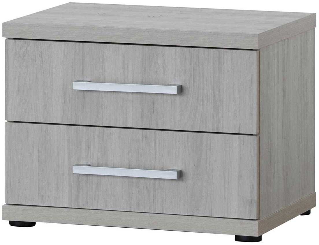 Table de chevet Maud avec 2 tiroirs - chêne gris - Image 4