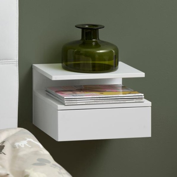 Table de chevet murale Ashlan - blanc