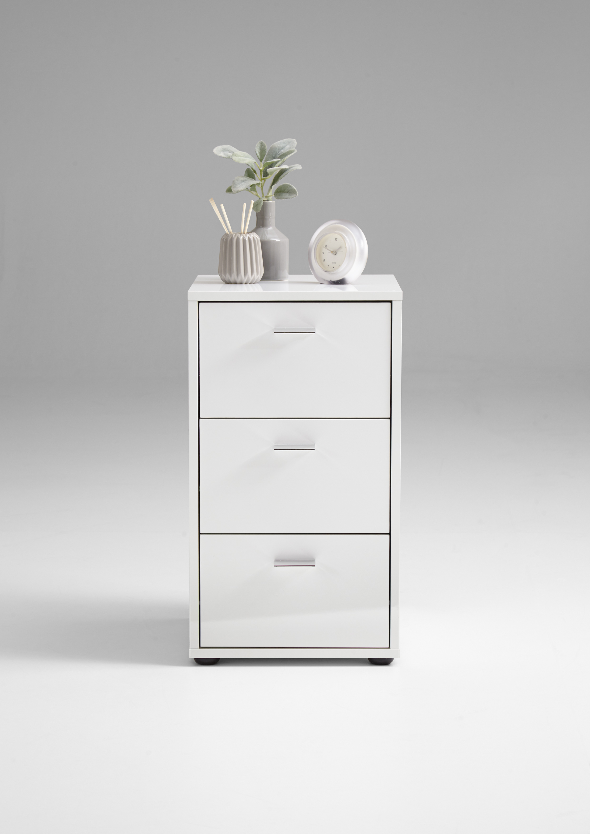Table de chevet Valerie 3 tiroirs - blanc brillant - Image 5