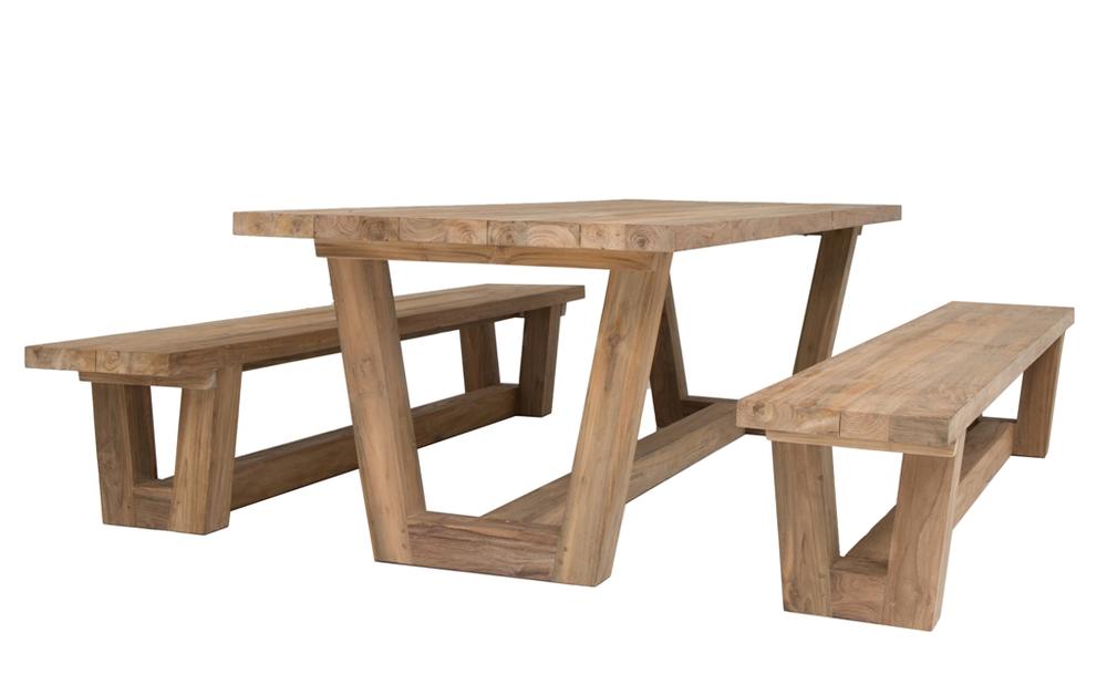 Table de jardin Dubbo 250x100cm - teck - Image 2