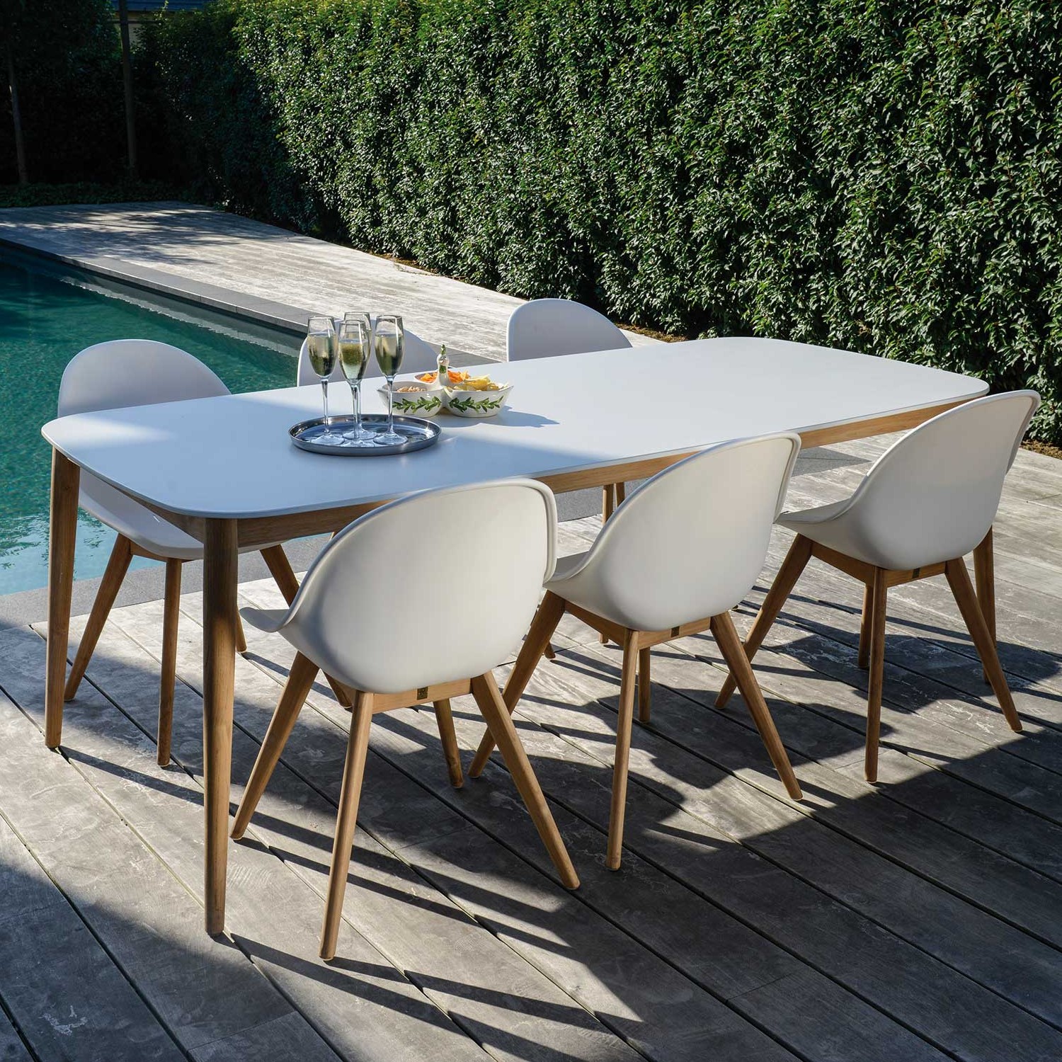 Table de jardin Helsinki 213x100 - blanc - Image 2