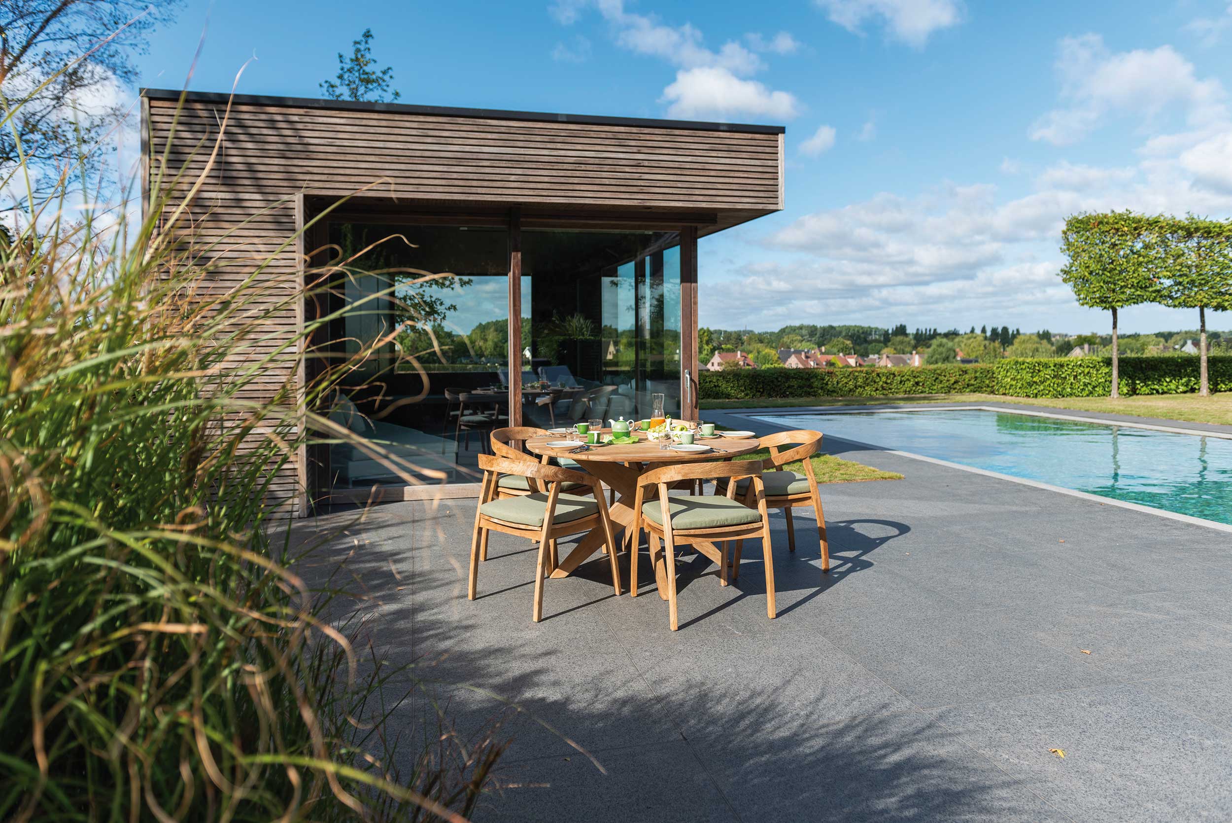 Table de jardin Java Ø165 - teck - Image 5